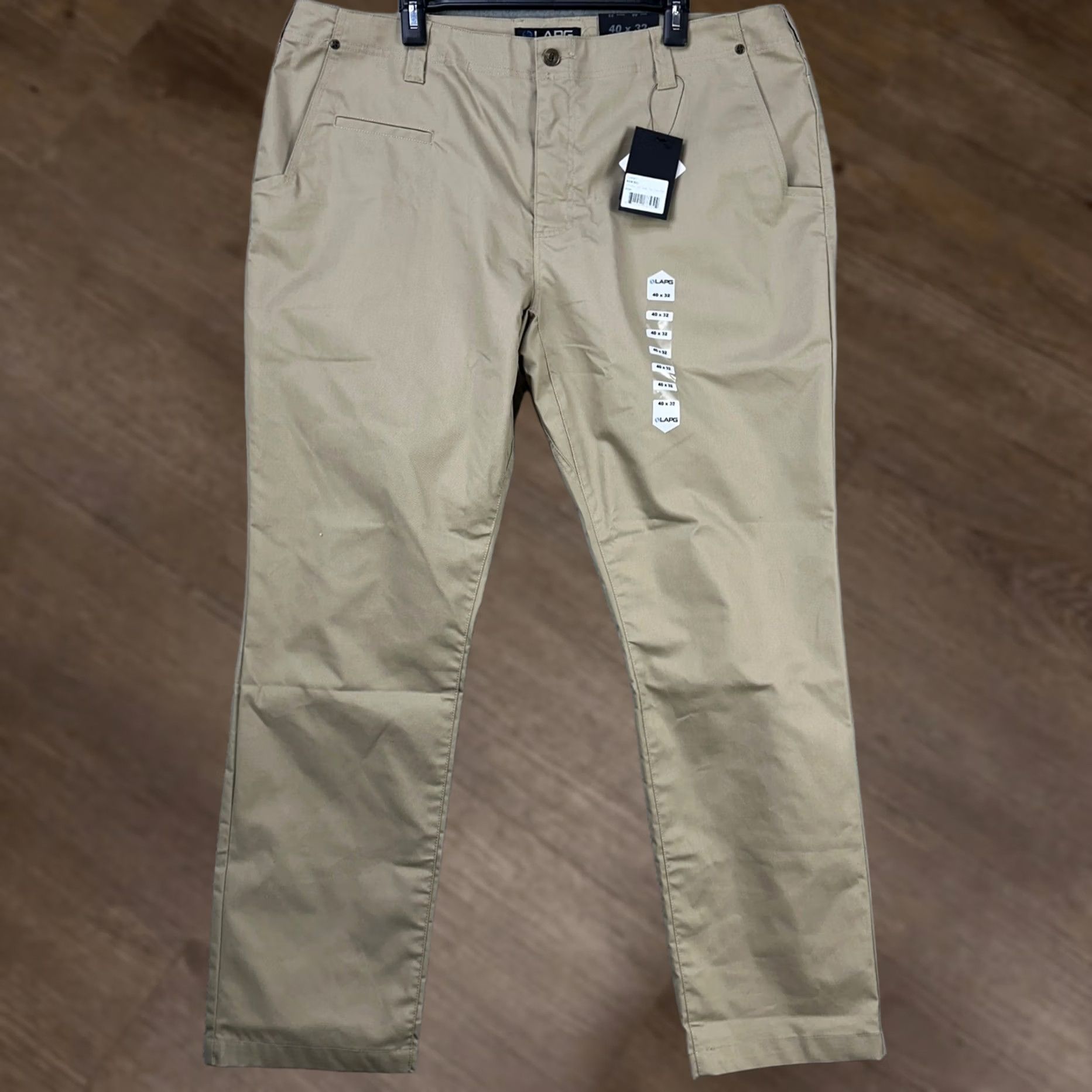 Vintage LAPG Terrain Flex Chino Pants 40X32 Tan Khaki Flat Front Straight Leg Casual Mens Pants Size US 40 / EU 56 - 1 Thumbnail
