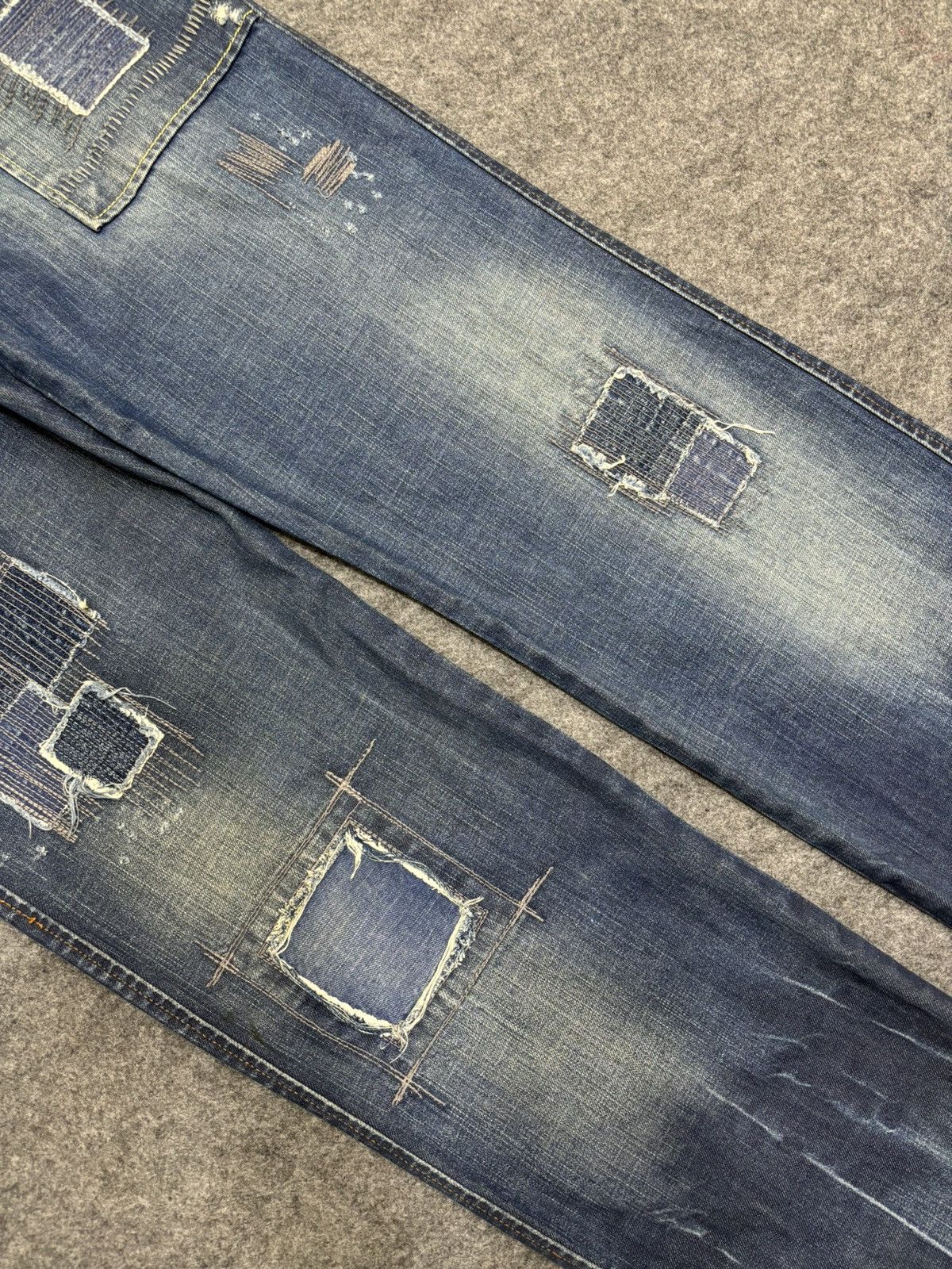 Japanese Brand 💥Patchwork💥Sick 90s Japan Rags Patchwork Recons Denim F470 Size US 36 / EU 52 - 6 Thumbnail