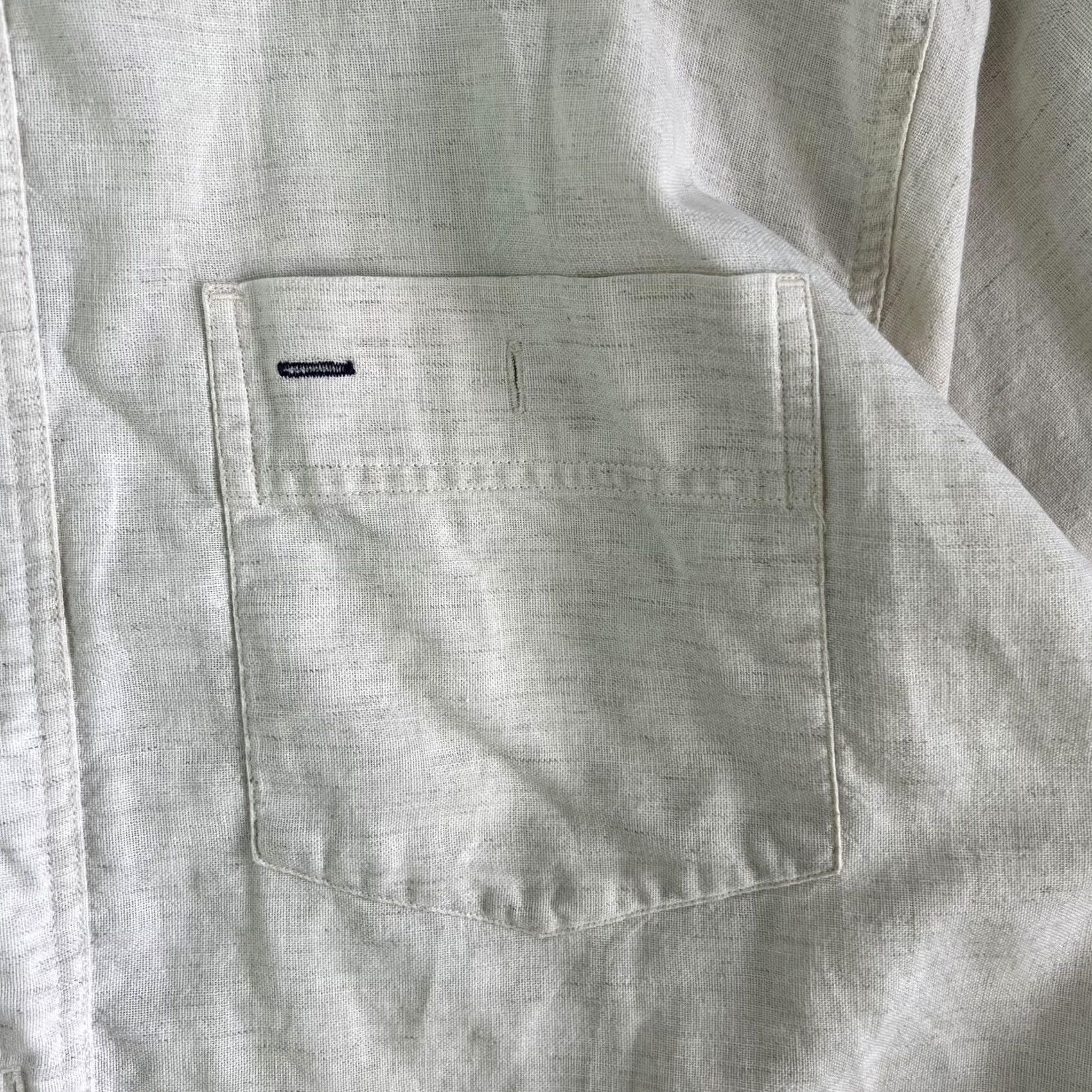 Vintage VINTAGE Shelter Island Shirt Mens Large White Solid Short Sleeve Button Up Size US L / EU 52-54 / 3 - 3 Thumbnail