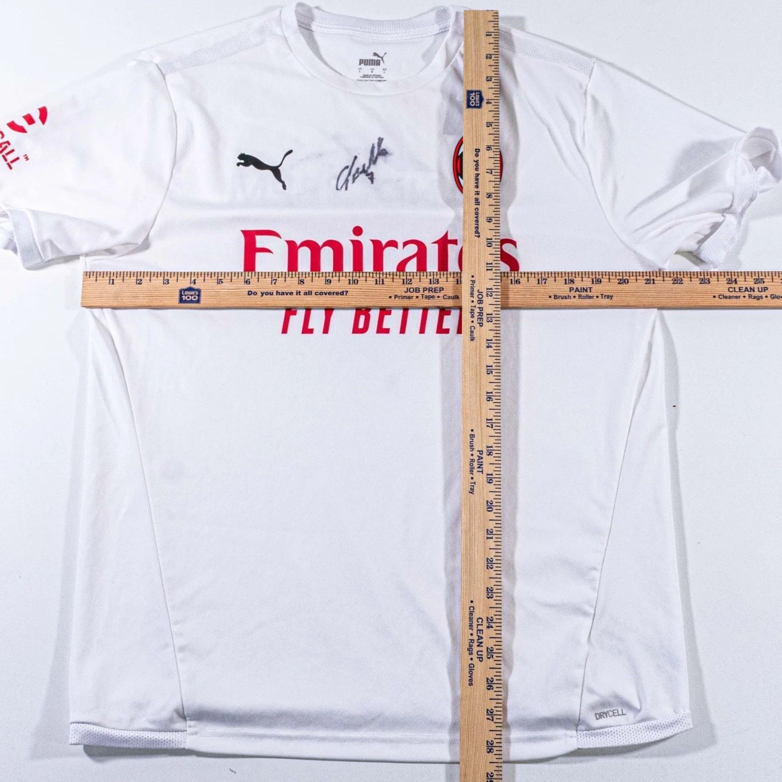 Puma AC Milan Alvaro Morata Signed Training Worn Jersey Puma Sz L Size US L / EU 52-54 / 3 - 14 Thumbnail