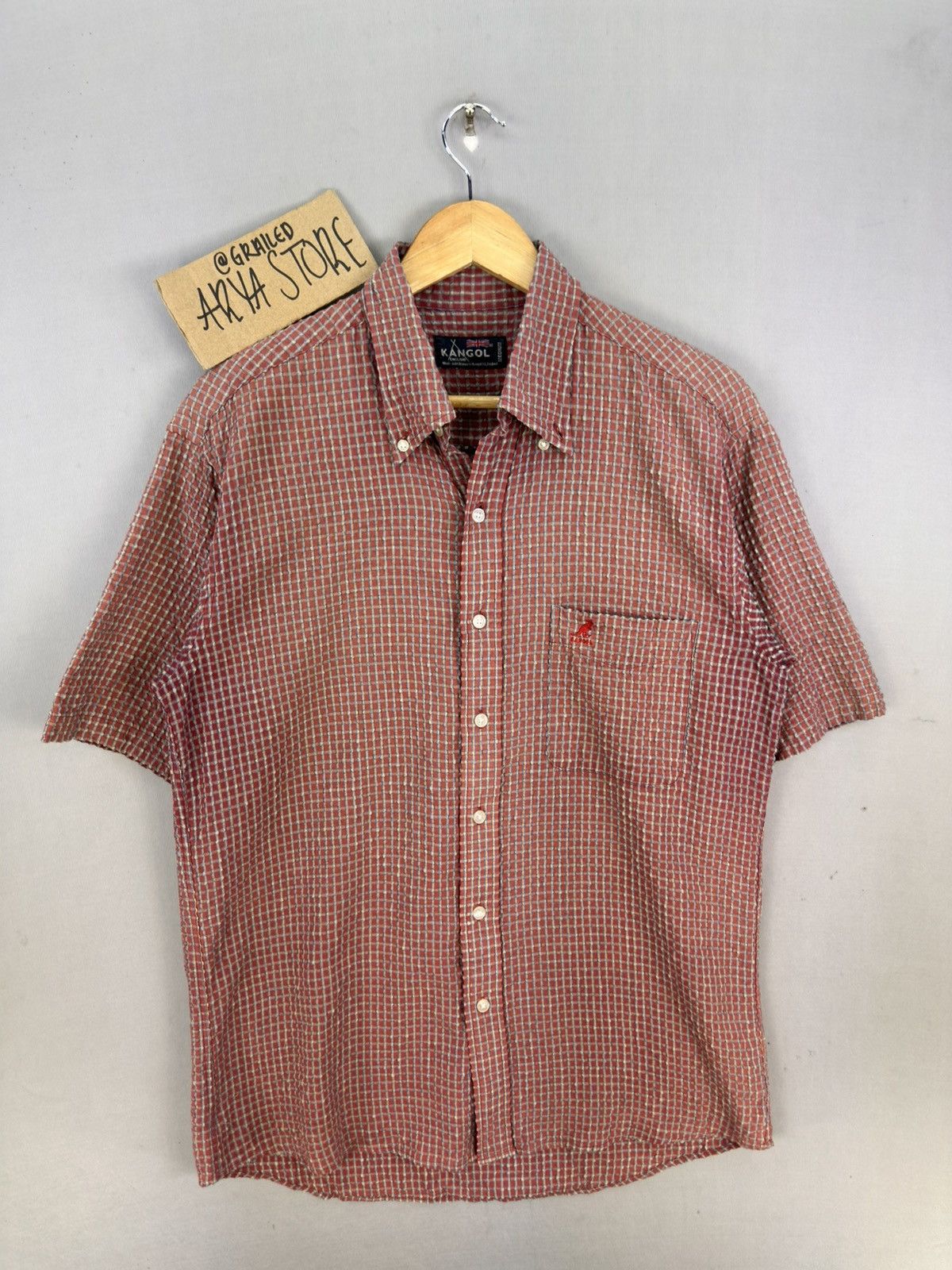 Kangol Kangol England Mini Check Flannel Shirt Short Sleeve Size US L / EU 52-54 / 3 - 1 Thumbnail