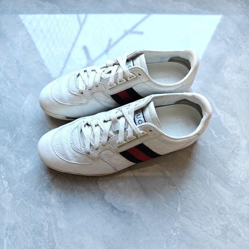 Gucci Gucci White Casual Sneakers with Color Stripes 0079 Size US 8.5 / EU 41-42 - 1 Thumbnail