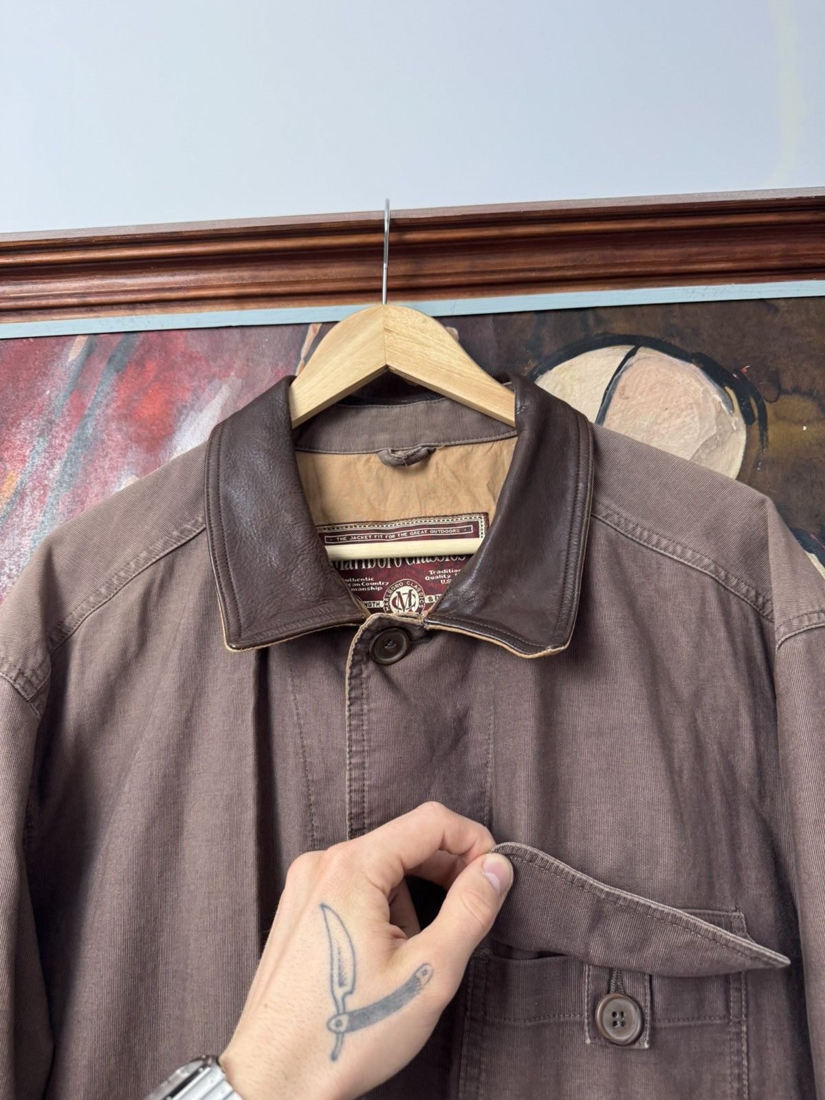 Marlboro Classics Marlboro Classics Vintage Washed Brown Jacket Chore Coat Size US XXL / EU 58 / 5 - 3 Thumbnail
