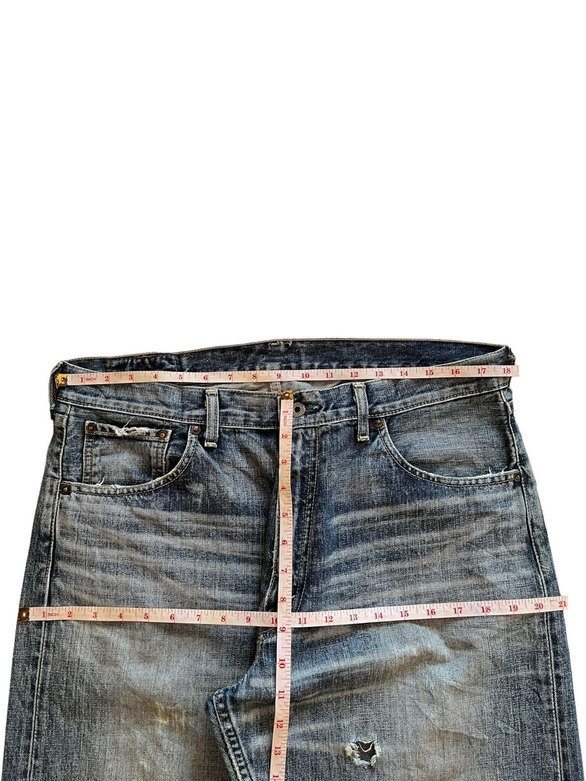 Levi's Vintage 90s Levis 503 Bartacks Blue Wash Ripped Baggy Jeans Size US 36 / EU 52 - 11 Thumbnail