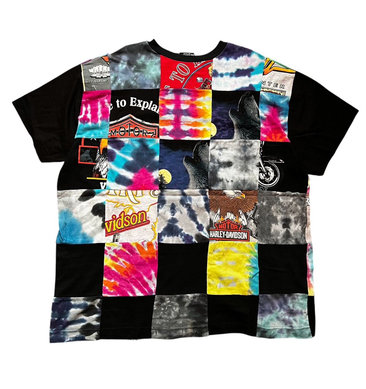 Vintage 🔥HOT DROPS🔥90s Harley Davidson Patchwork Tie Dye Tee Size US XXL / EU 58 / 5 - 3 Thumbnail