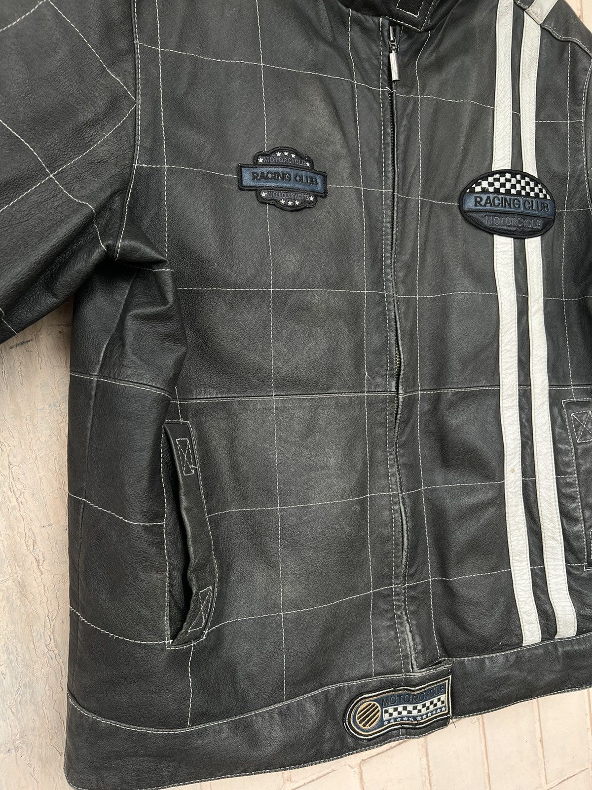 Angelo Litrico Y2K Moto Racing Leather Vintage Jacket Angelo Litrico Size US M / EU 48-50 / 2 - 7 Thumbnail