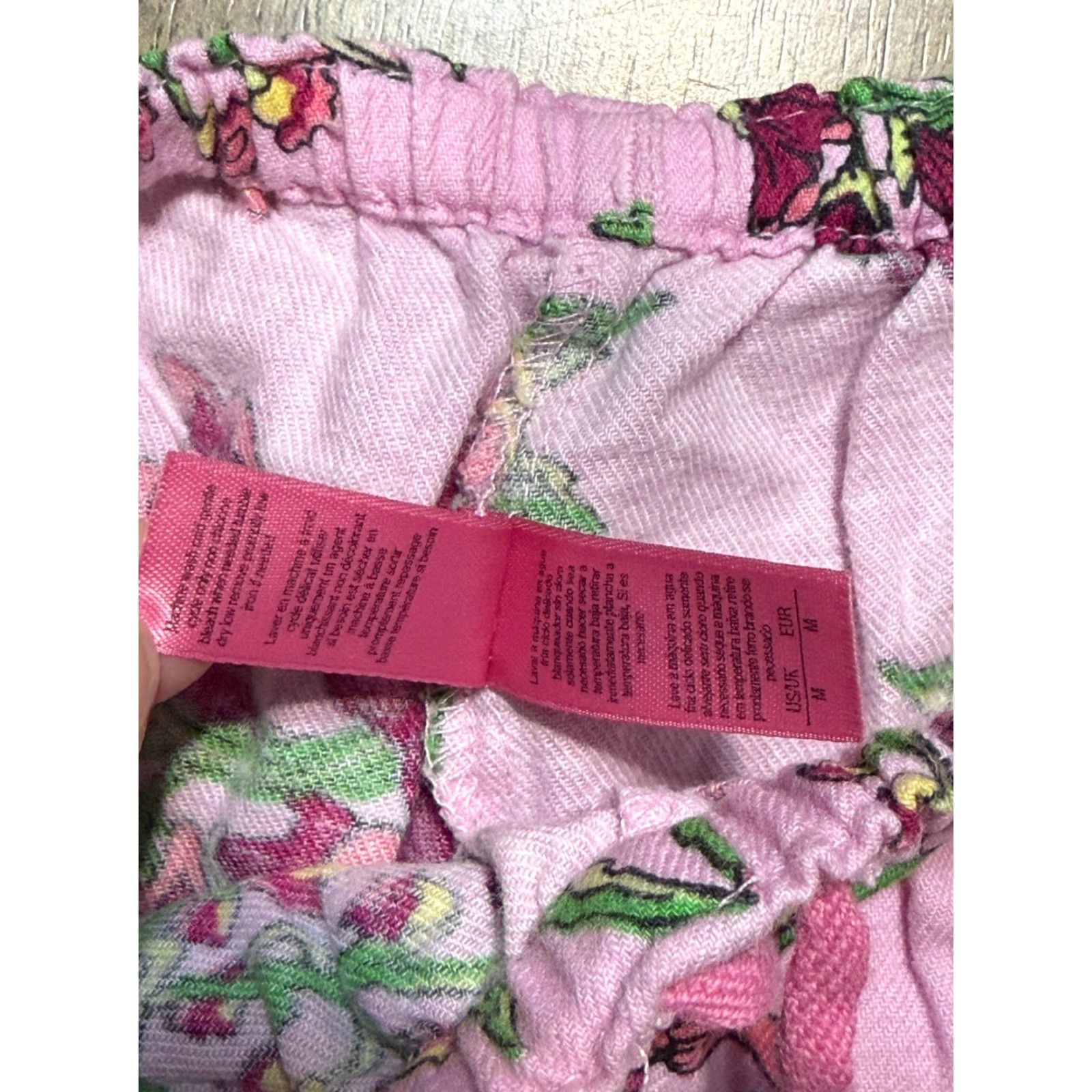 Vintage Sleepwear Set Women's Medium Pink Floral Long Sleeve Button Up & Pants Size M / US 6-8 / IT 42-44 - 6 Thumbnail