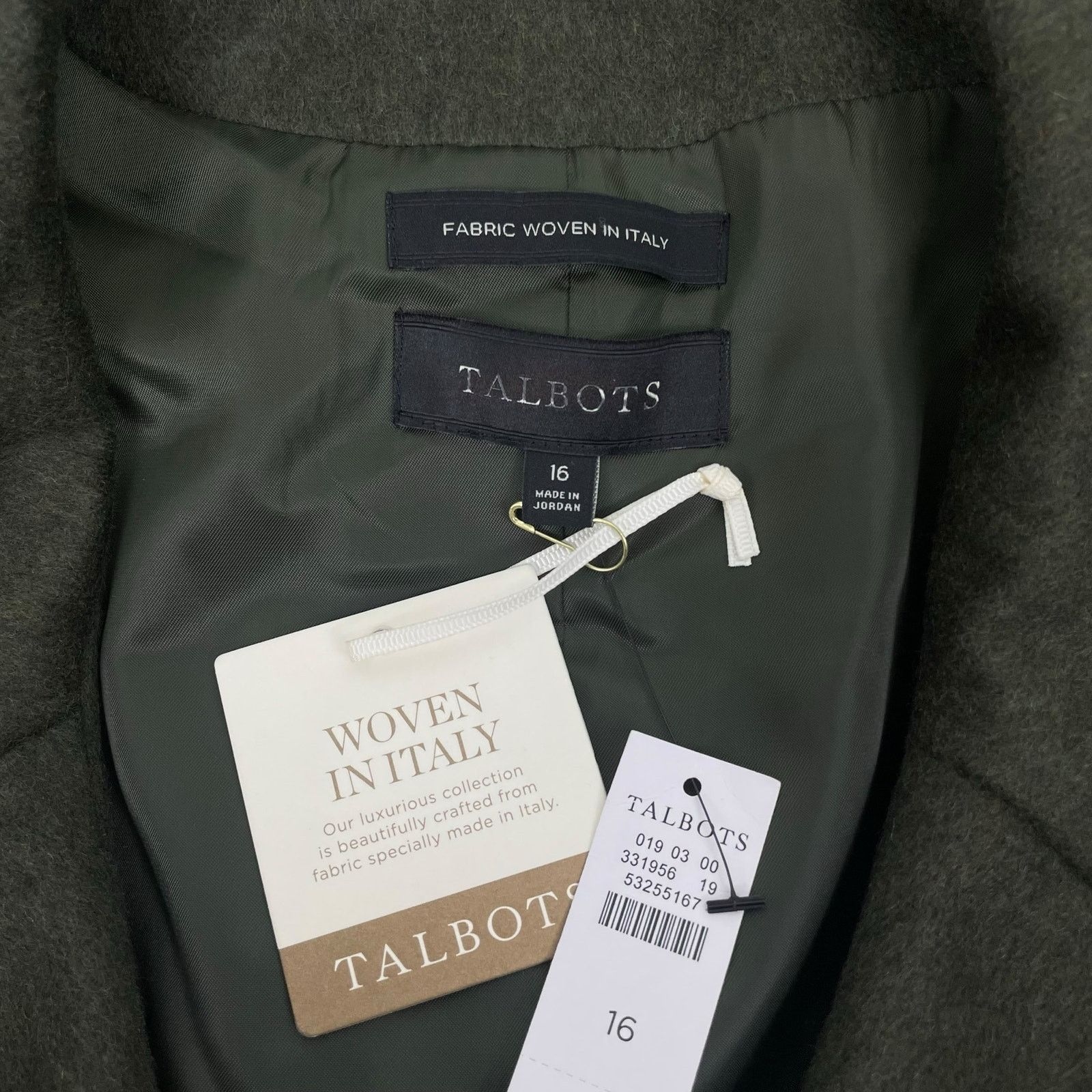 Other Talbots Brushed Italian Wool Double Breast Coat Green 16 Size XXL / US 16-18 / IT 52-54 - 10 Thumbnail