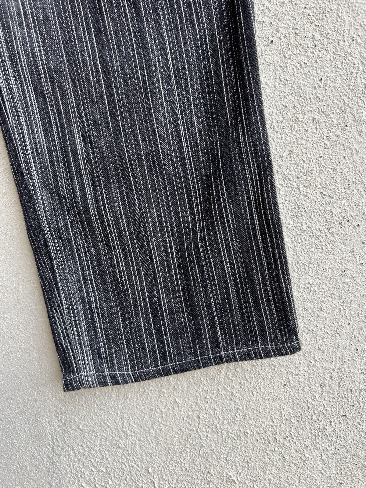 Pherrow's STORMY BLUE Japan Buckle Back Striped Carpenter Denim Jeans Size US 30 / EU 46 - 13 Thumbnail