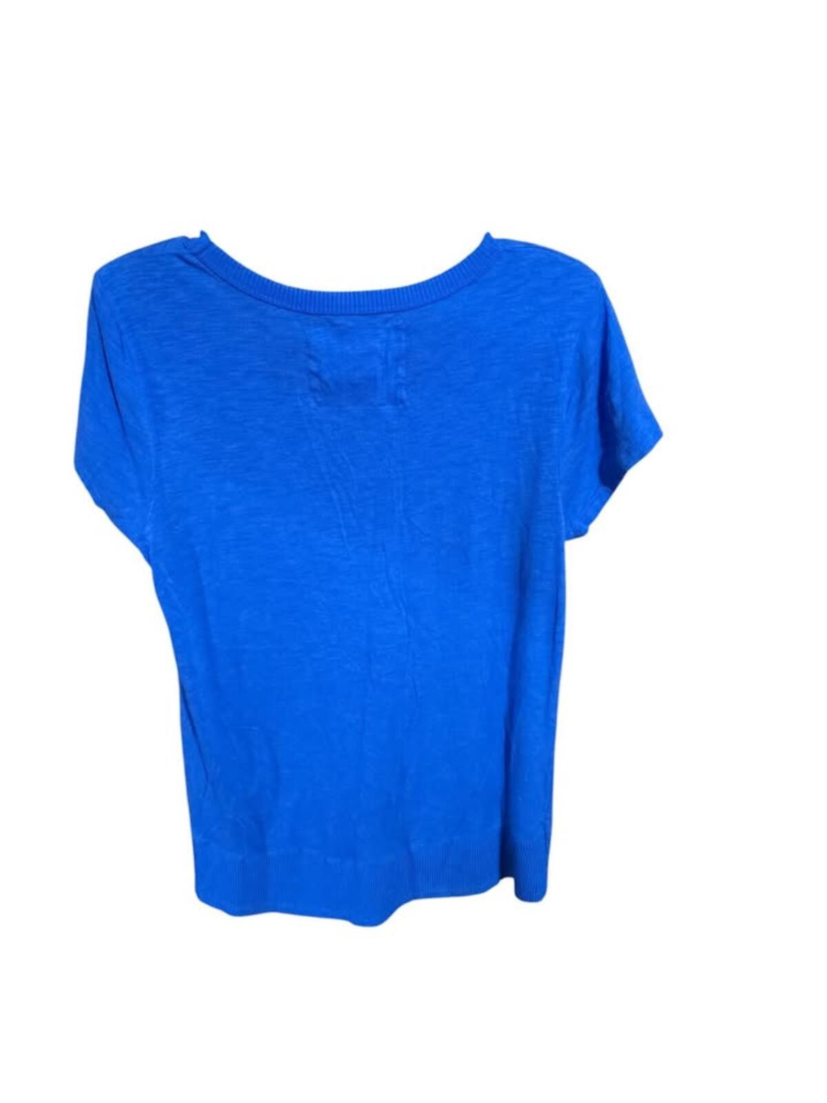 Other Cupio Blue V-Neck T-Shirt High-Low Size L / US 10 / IT 46 - 2 Thumbnail