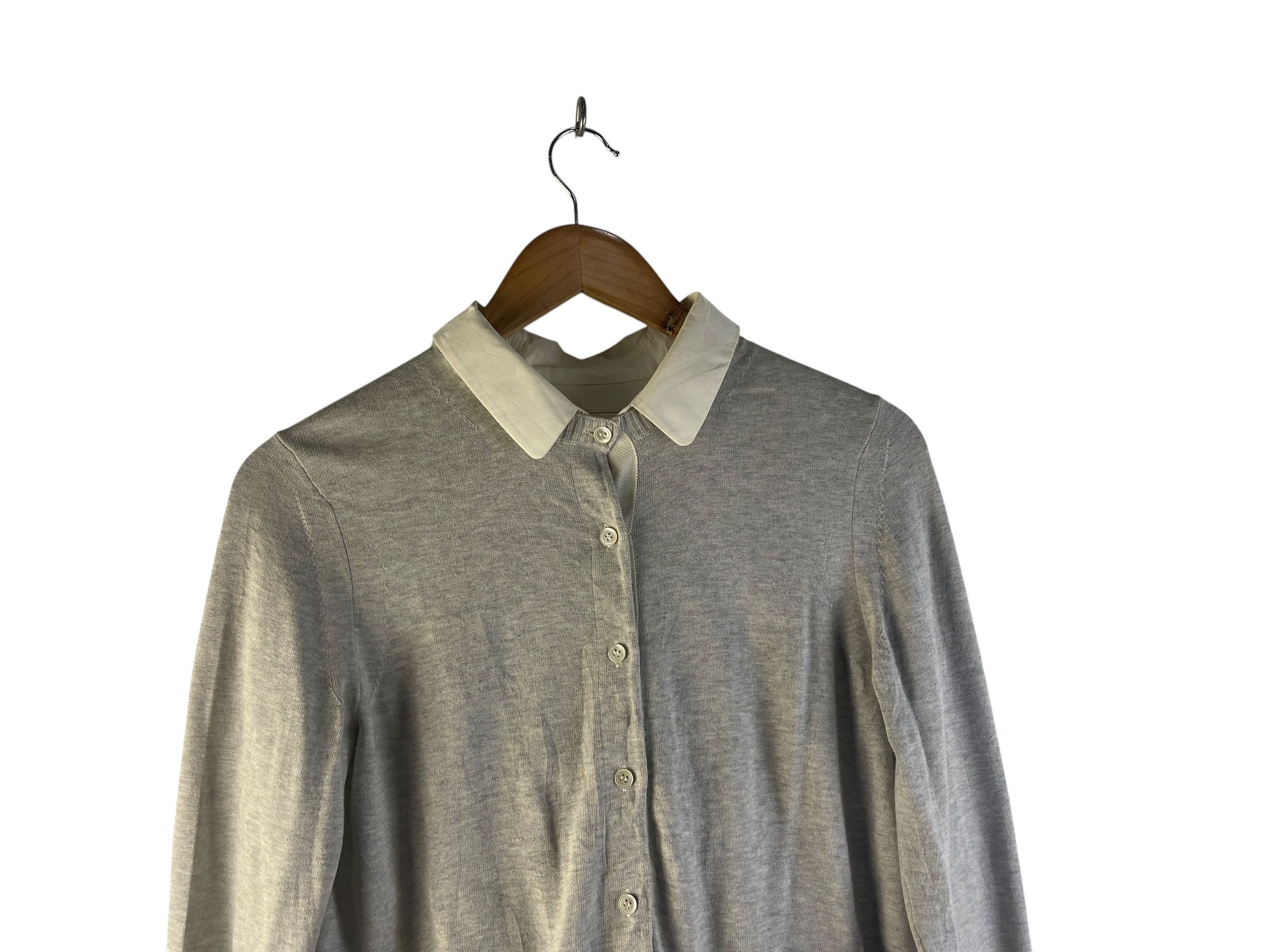 Sacai Sacai Pleated Back Cardigan Hybrid Knit Shirt Japan Designer Size S / US 4 / IT 40 - 8 Thumbnail