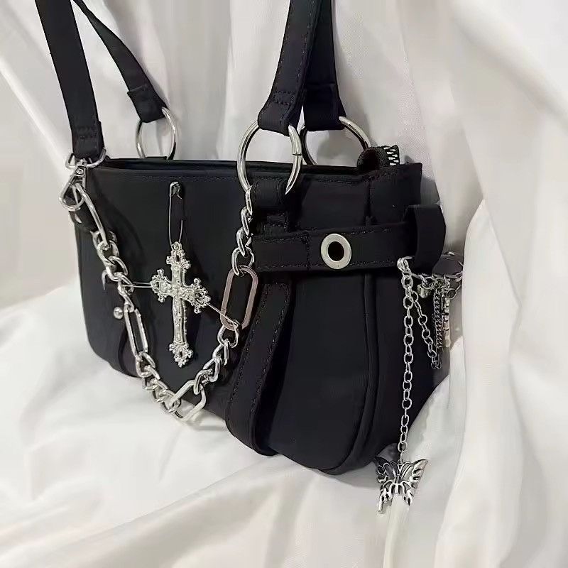Other Gothic Punk Cross Black Mini Shoulder Chain Bag Size ONE SIZE - 4 Thumbnail
