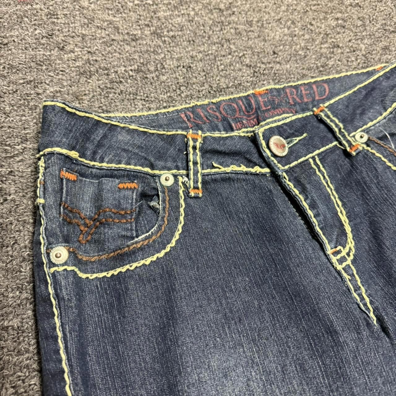 Designer Y2K Contrast Stitch Denim Skinny Jeans Size 30" / US 8 / IT 44 - 3 Thumbnail