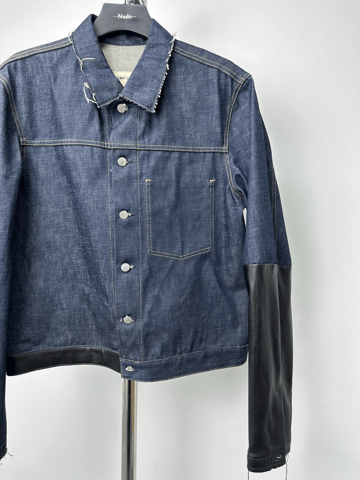 Helmut Lang 03SS Leather Sleeve Denim