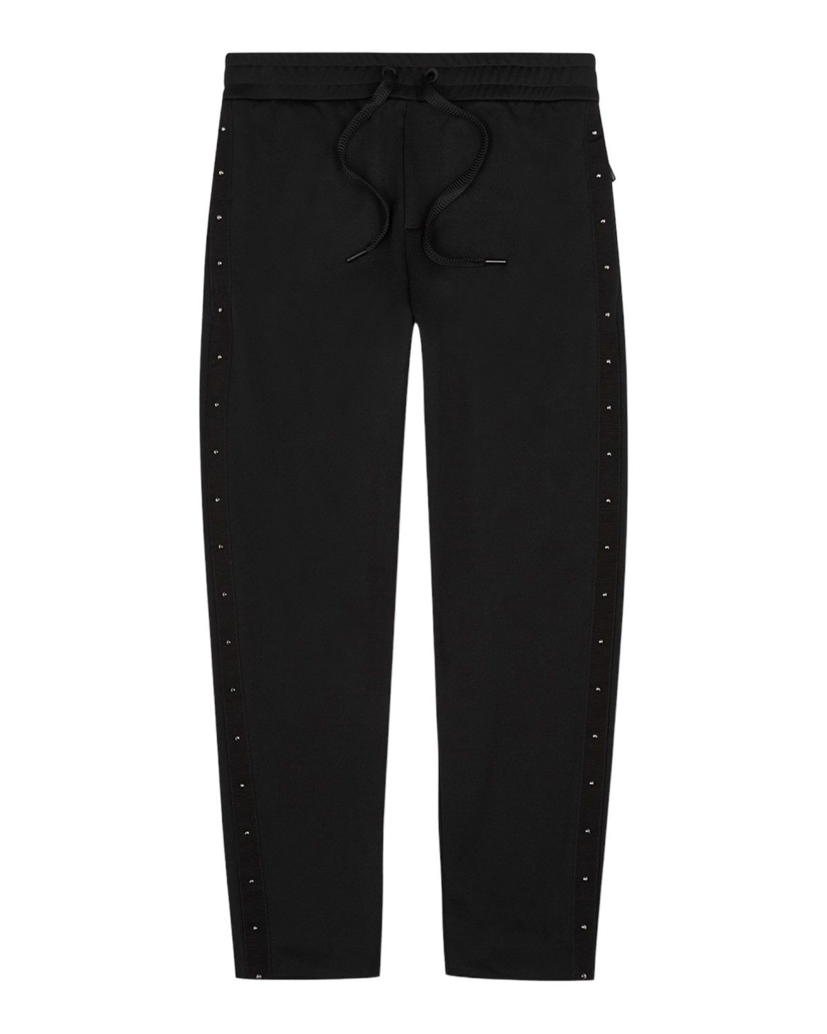 image of Moncler H20918H00001899A1999 Tapered Embellished Jersey Sweatpants in Black, Men's (Size 36)