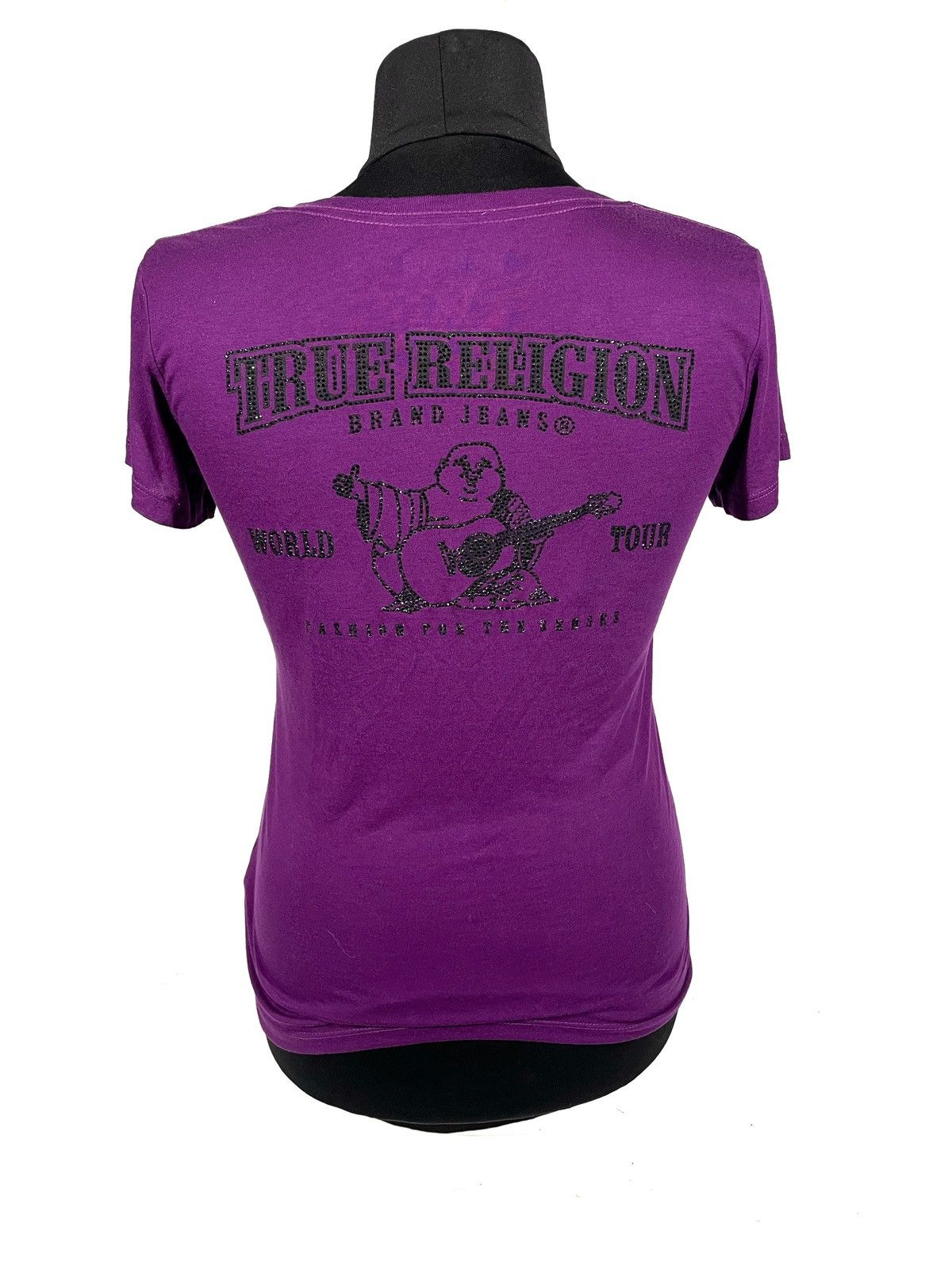 Japanese Brand × True Religion True Religion Women T Shirt V Neck Purple Rhinestone Logo Size L / US 10 / IT 46 - 5 Thumbnail