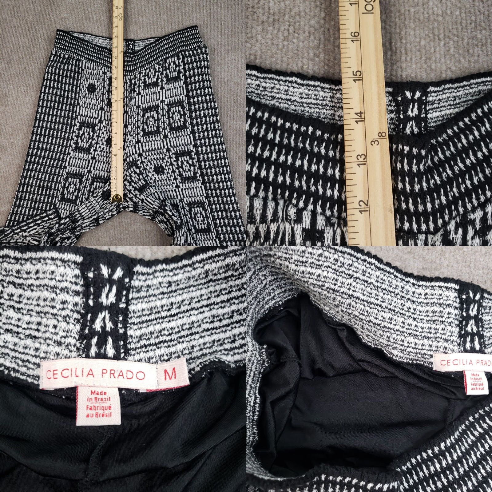 Anthropologie Anthropologie Pants Womens Medium Black White Abstract Size 28" / US 6 / IT 42 - 8 Thumbnail