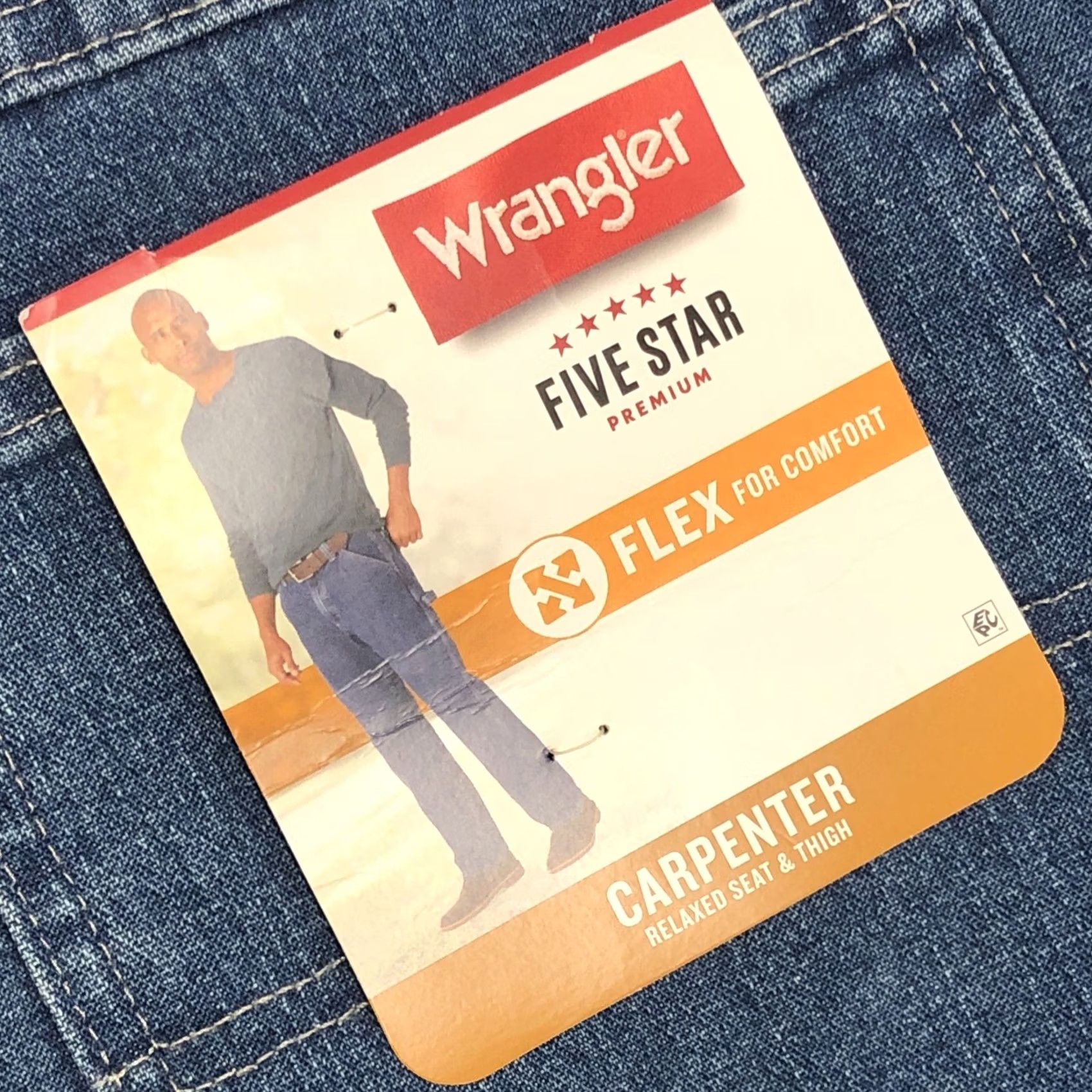 Wrangler VINTAGE Wrangler Five Star Flex Carpenter Jeans Blue 42x30 NWT Men Regular 42x30 Blue Carpenter Stars Jeans Size US 42 / EU 58 - 6 Thumbnail