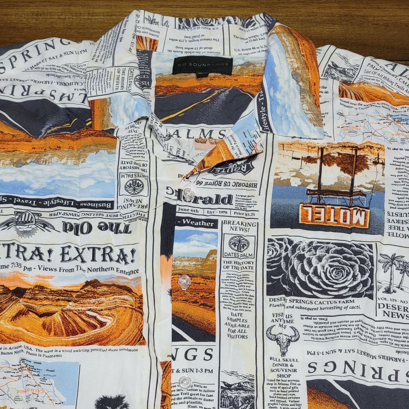 Other No Boundaries Shirt "Palm Springs Ca Newspaper" - 2XL NWT Size US XXL / EU 58 / 5 - 2 Thumbnail