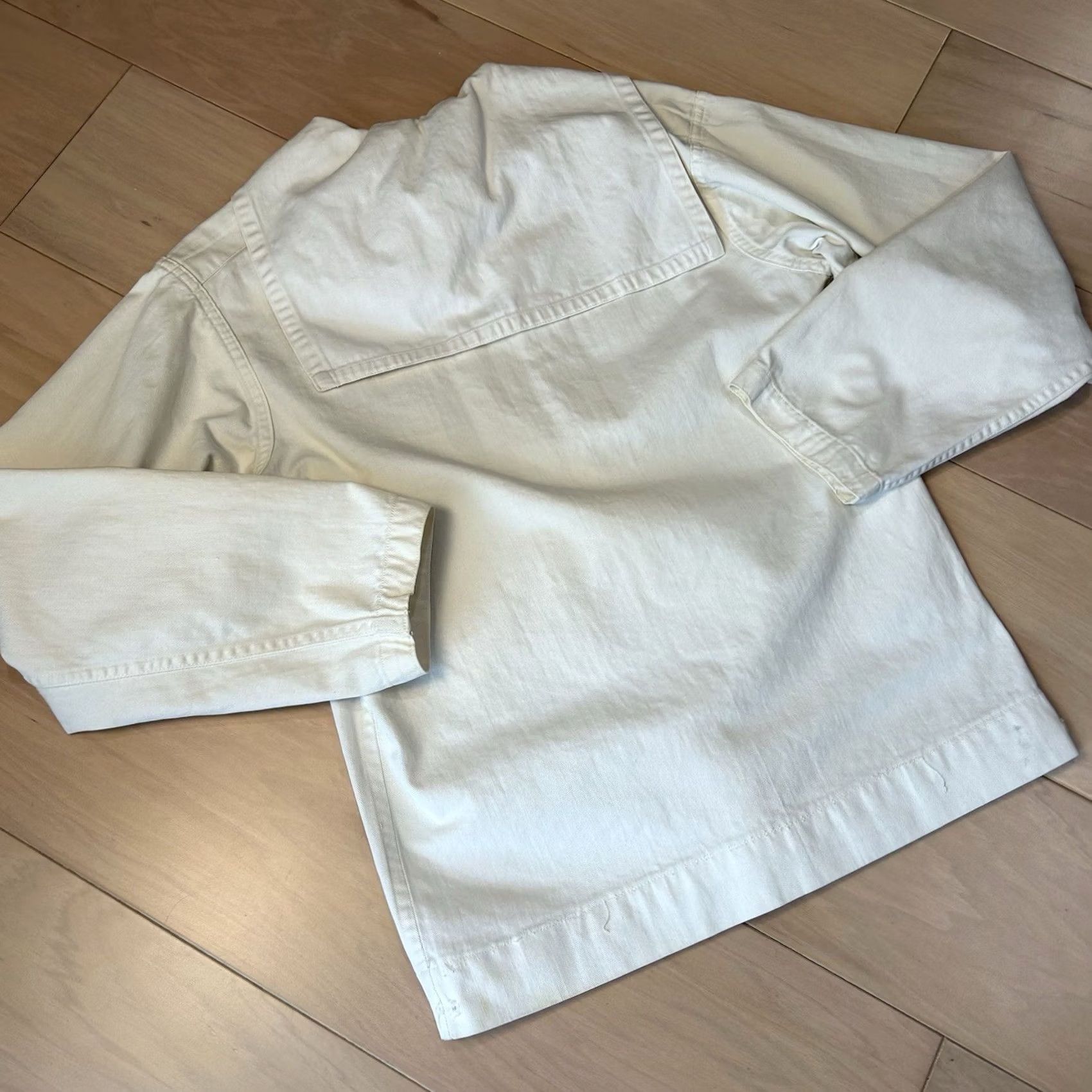 Vintage VINTAGE US Navy Sailor Shirt Men’s Small White Long Sleeve Size US S / EU 44-46 / 1 - 5 Thumbnail