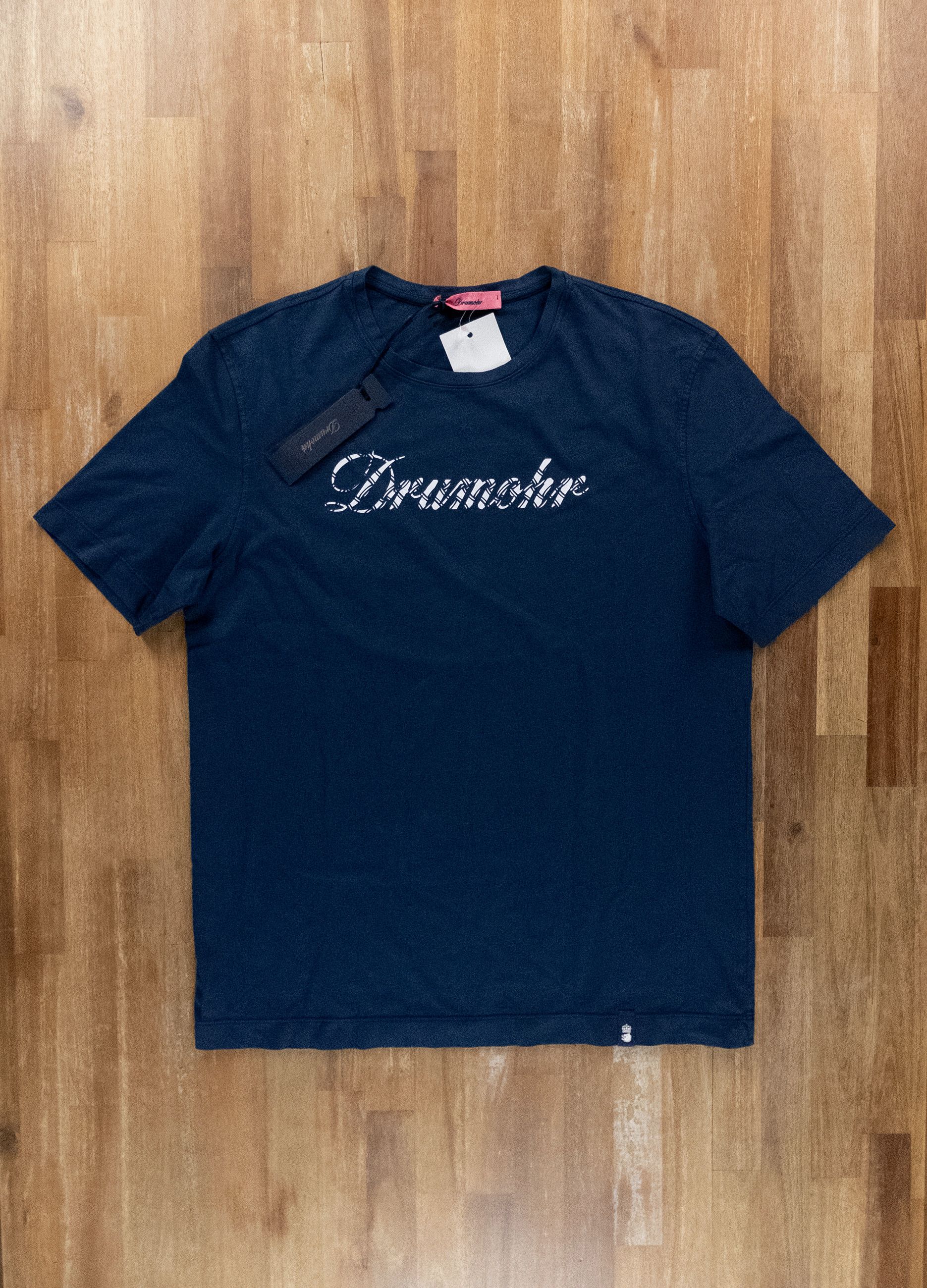 Drumohr DRUMOHR blue logo print cotton t-shirt Size Medium Size US M / EU 48-50 / 2 - 1 Thumbnail