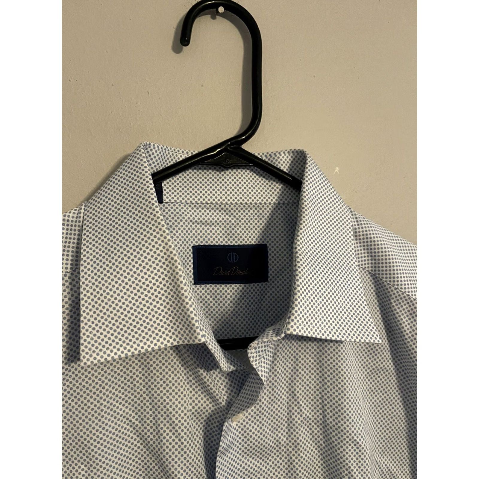 David Donahue David Donahue Light Blue Geometric Dress Shirt Men's 16.5 34/35 L/S Button Up Size 46R - 3 Thumbnail