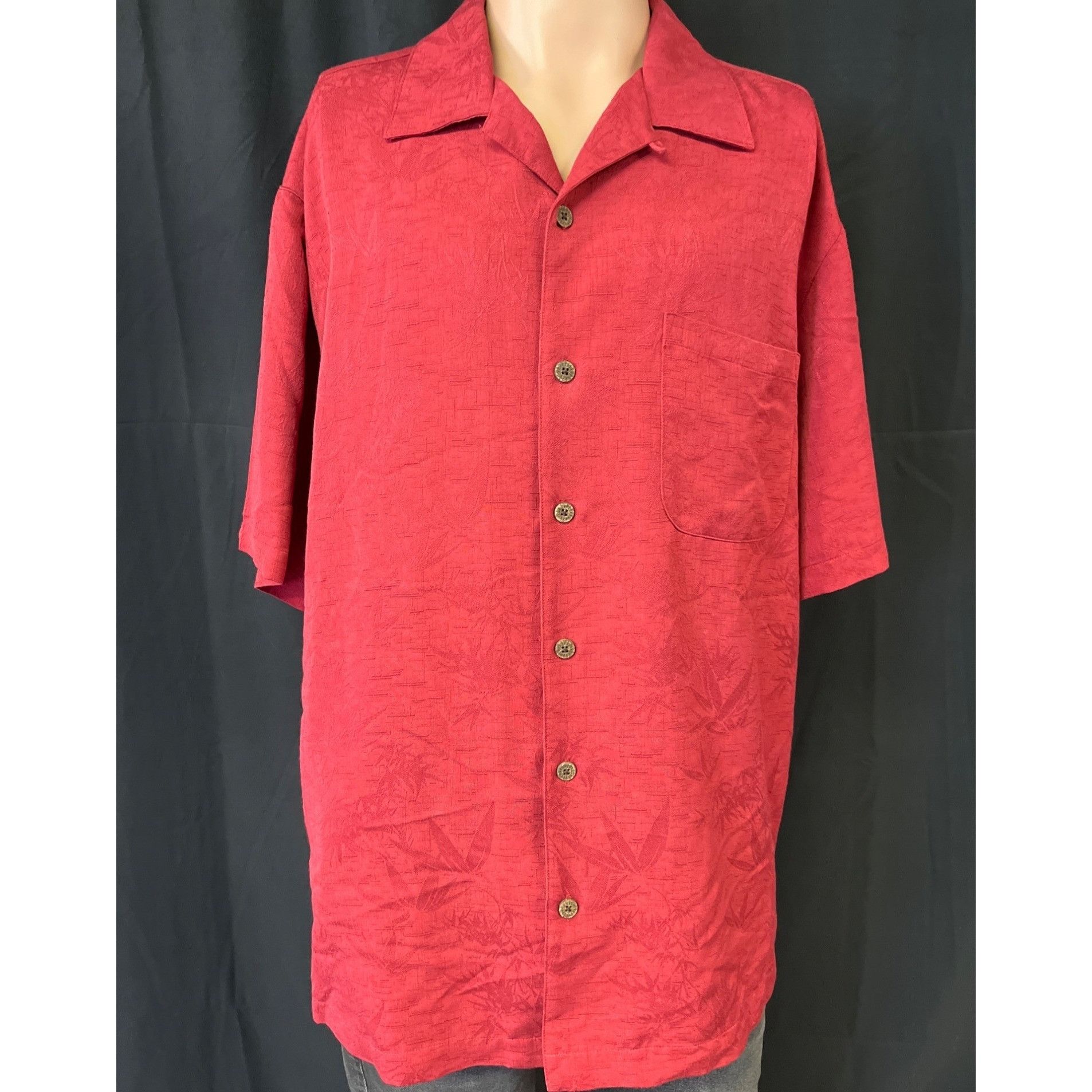 Caribbean Caribbean Joe Men's Red Hawaiian Shirt/Button Up Sz L SKU 41 Size US L / EU 52-54 / 3 - 1 Thumbnail