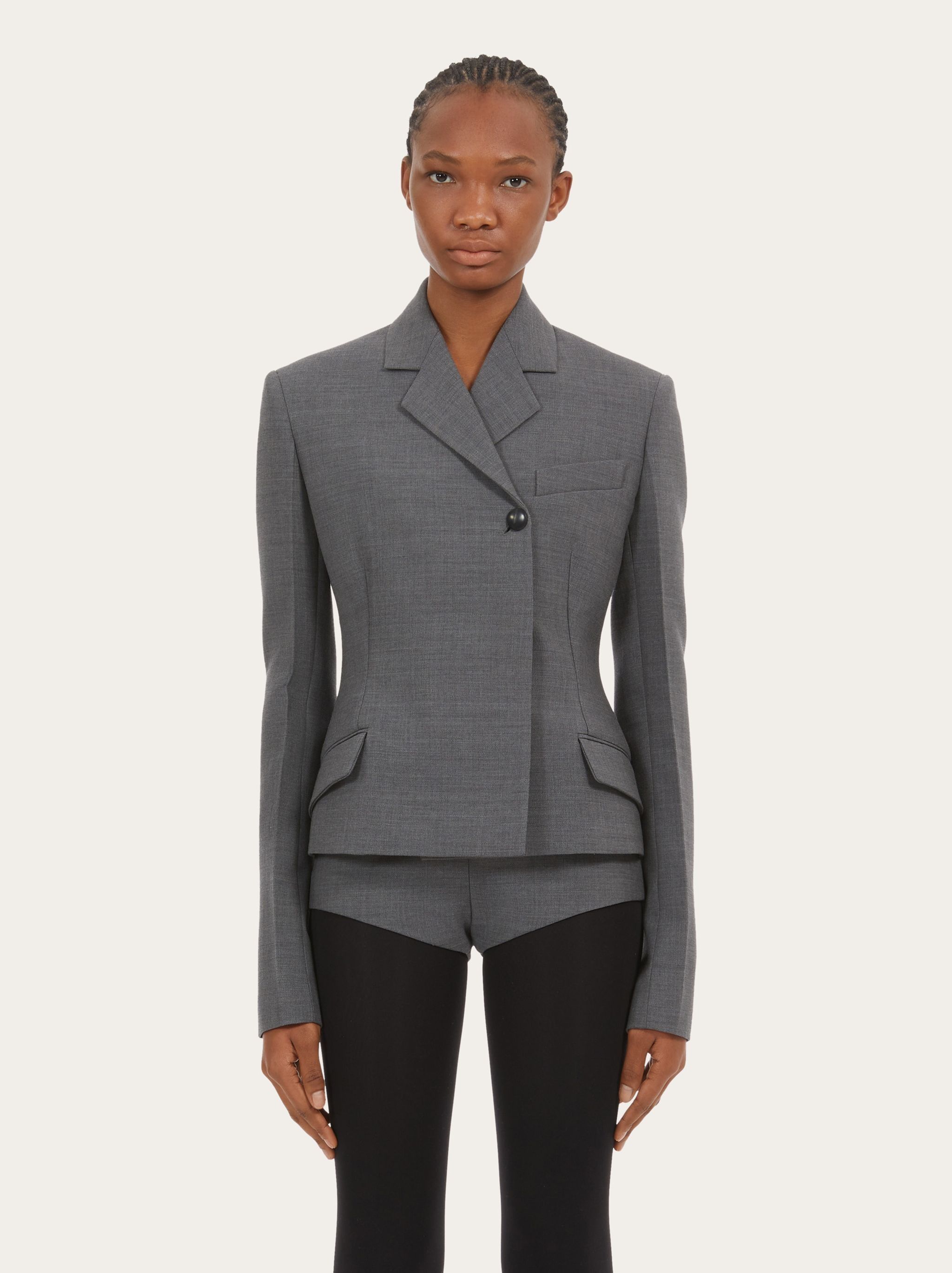 Salvatore Ferragamo o1s1rm0924 Double Breasted Blazer in Grey Size XS / US 0-2 / IT 36-38 - 5 Thumbnail
