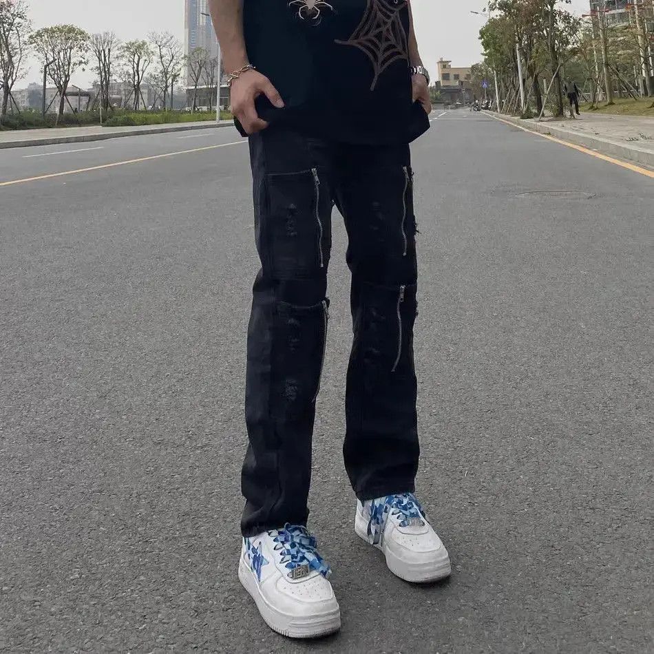 Japanese Brand Zipper High Street Multi Pocket Jeans Size US 32 / EU 48 - 3 Thumbnail