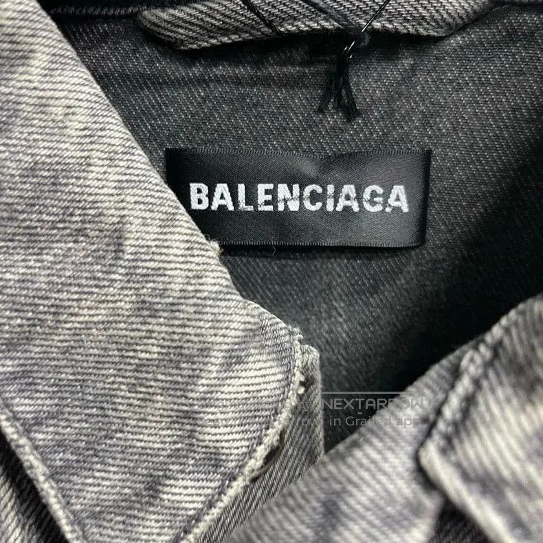 Balenciaga Balenciaga Gray Logo Denim Jacket. Size US M / EU 48-50 / 2 - 3 Thumbnail
