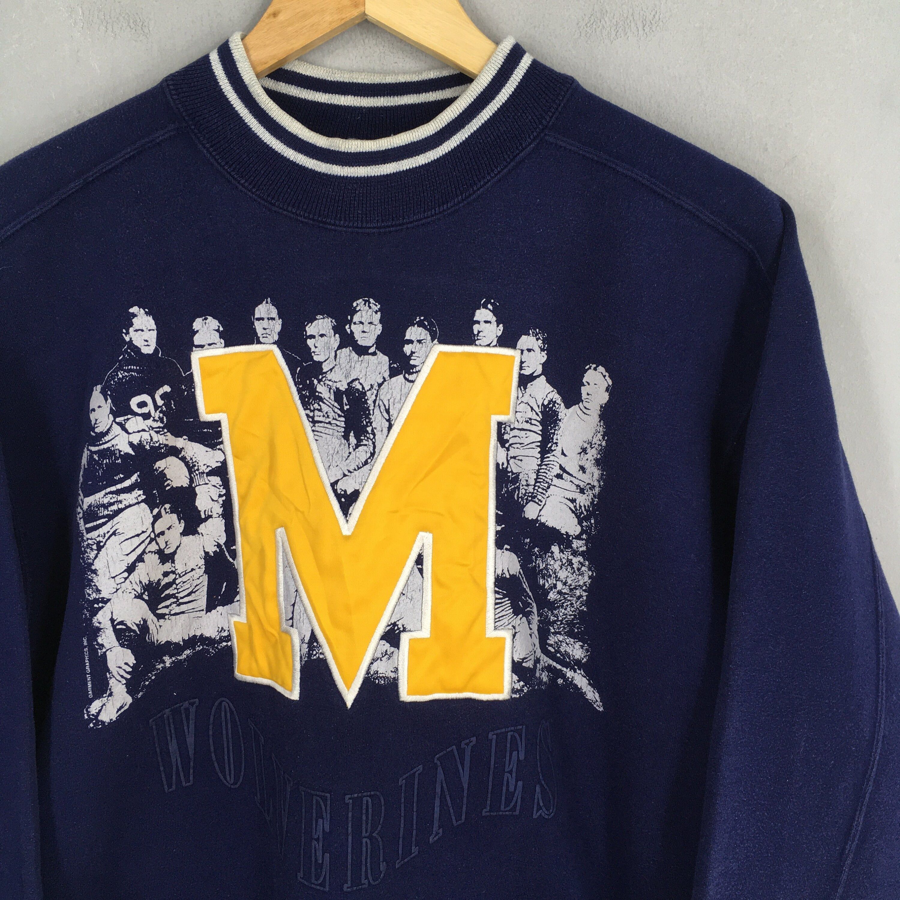 NCAA × Vintage Vintage 90s Michigan Wolverines Blue Crewneck Large Size US L / EU 52-54 / 3 - 2 Thumbnail