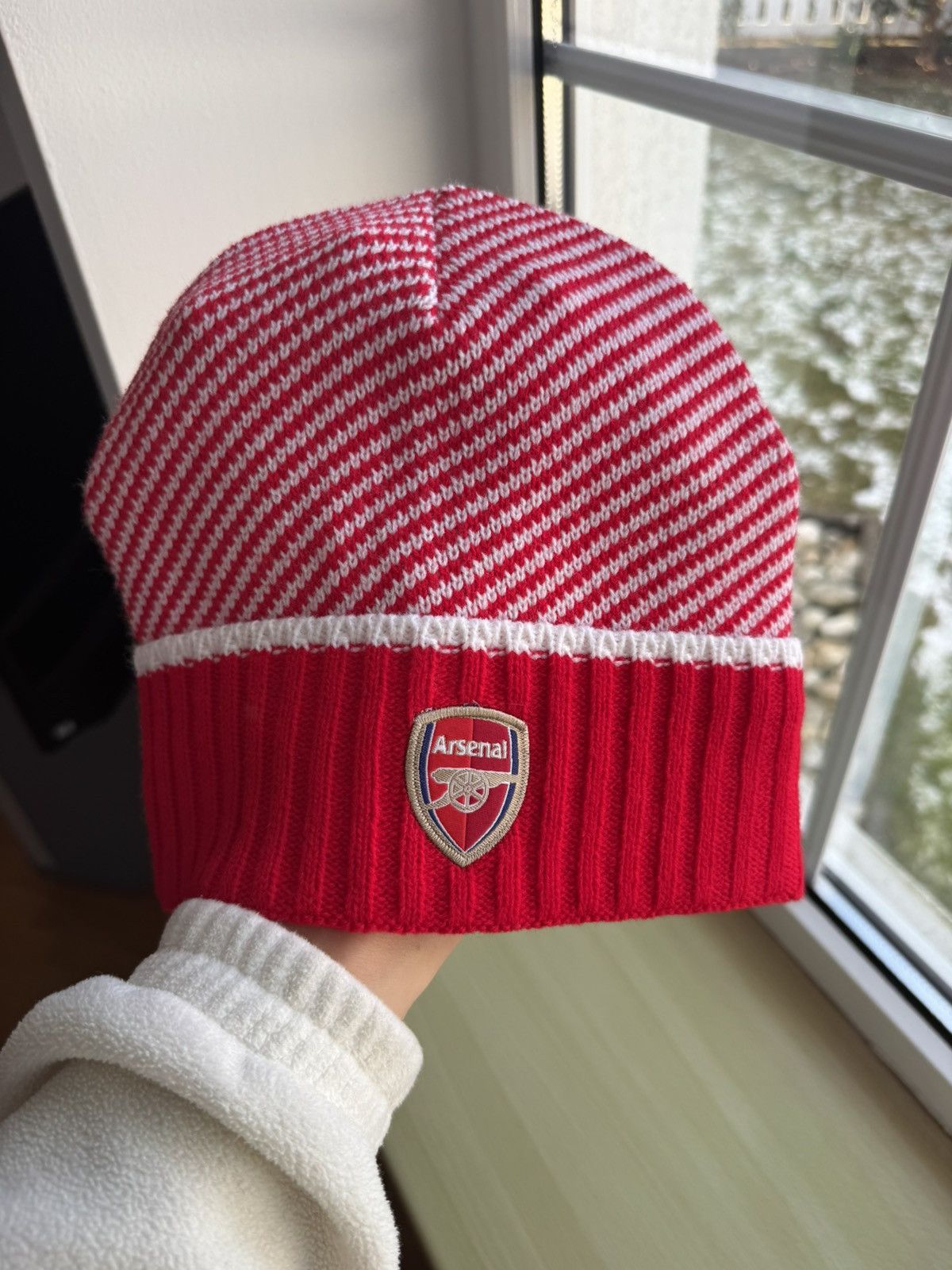 Vintage RARE ARSENAL FC OFFICIAL FOOTBALL WARM BEANIE HAT Size ONE SIZE - 3 Thumbnail