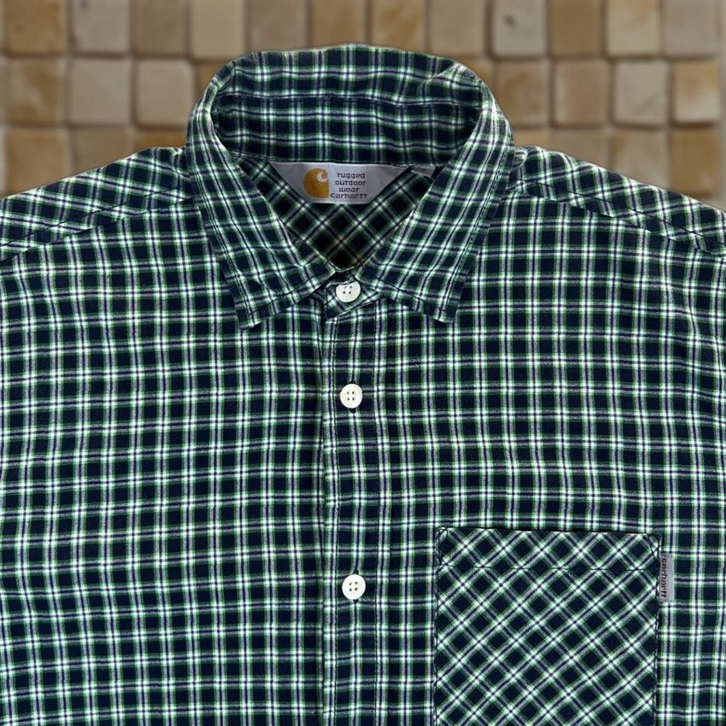 Carhartt Carhartt Rugged Outdoor Wear Navy Green Check Long Sleeve Cotton Shirt Small Mens Size US S / EU 44-46 / 1 - 1 Thumbnail