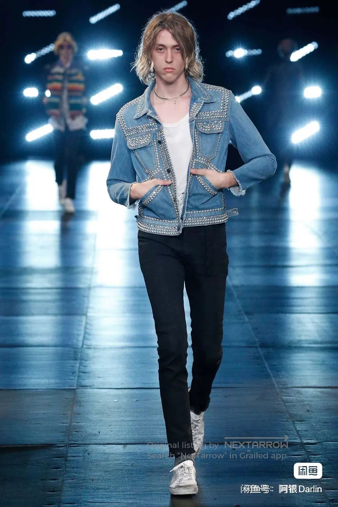 Saint Laurent Paris saint laurent light blue studded denim jacket. Size US XS / EU 42 / 0 - 6 Thumbnail