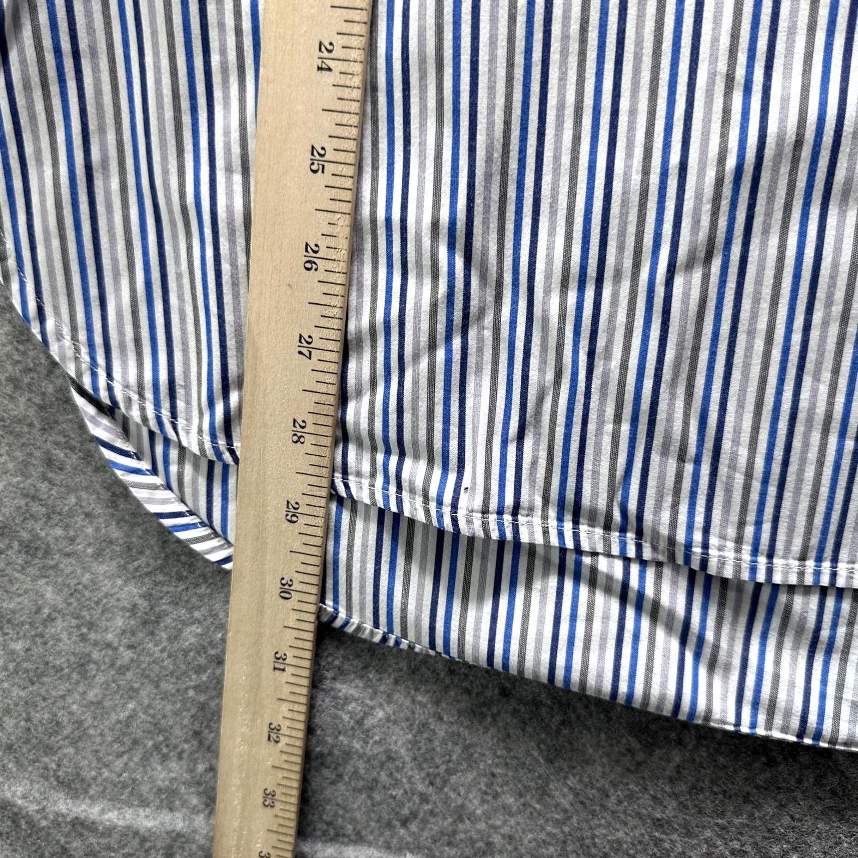 Barena VINTAGE Barena Shirt Mens Large Blue Stripe Band Collar Long Sleeve Popover Cotton Size US L / EU 52-54 / 3 - 5 Thumbnail