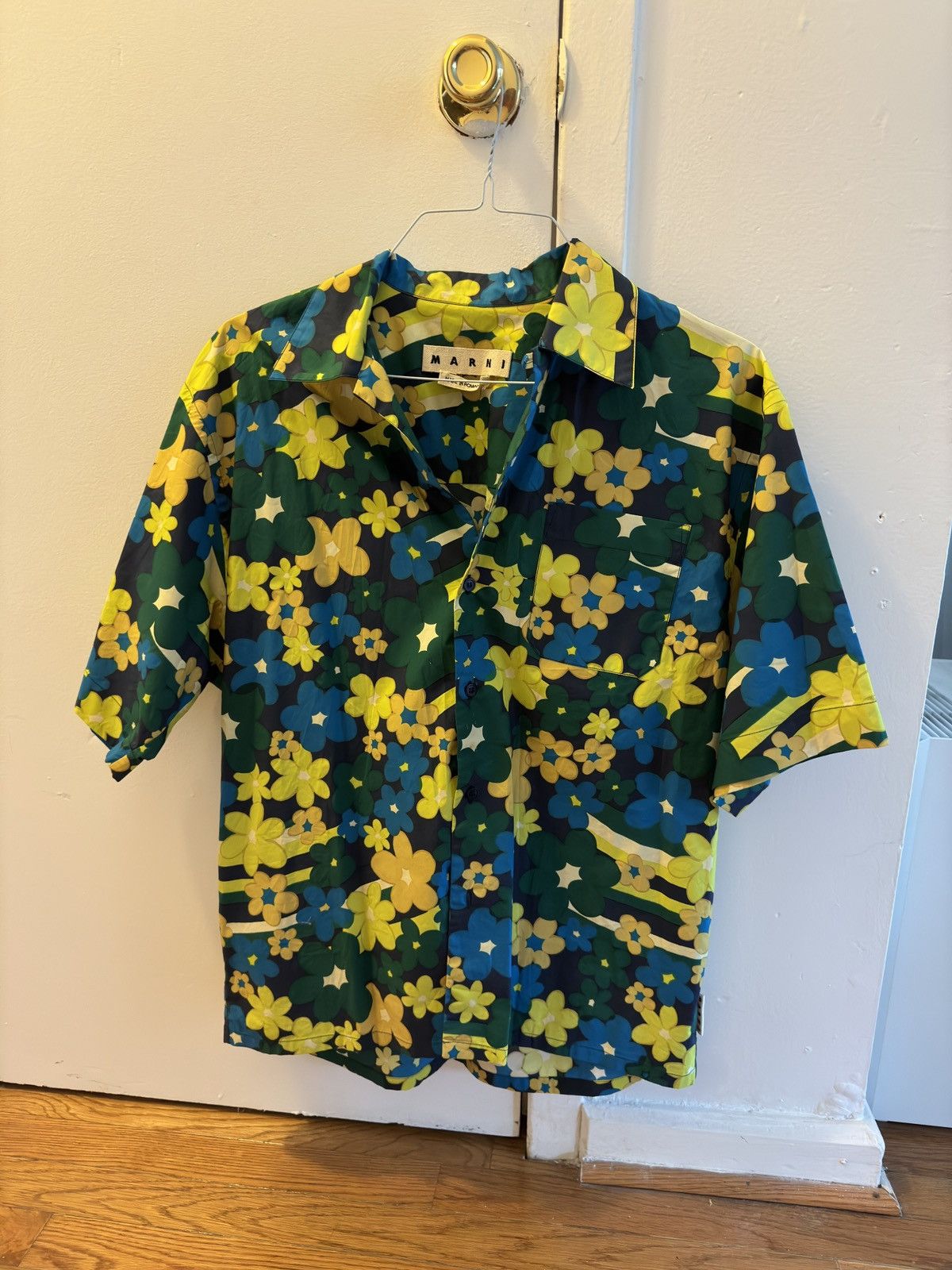 Marni Short Sleeve Floral Button Up Shirt