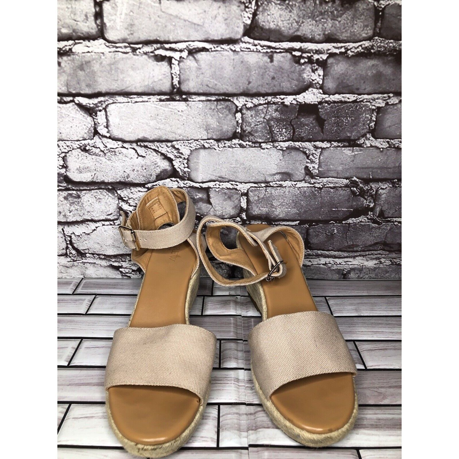 J.Crew J Crew Khaki Beige Fabric Buckle Ankle Strap Espadrilles San Size US 10 / IT 40 - 7 Thumbnail