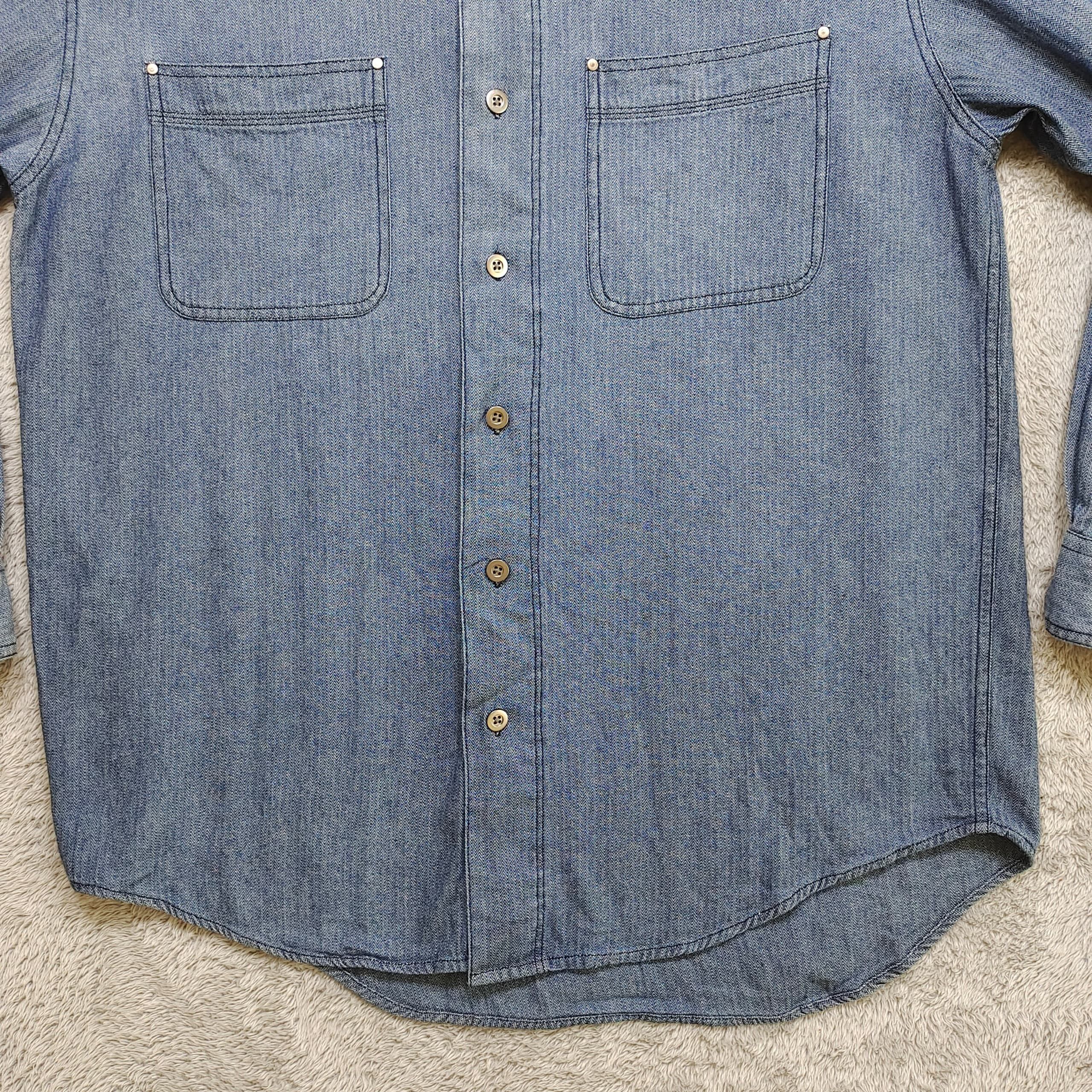 Vintage Piaggio Vespa button up shirt indigo jeans herringbone shirt Size US M / EU 48-50 / 2 - 4 Thumbnail