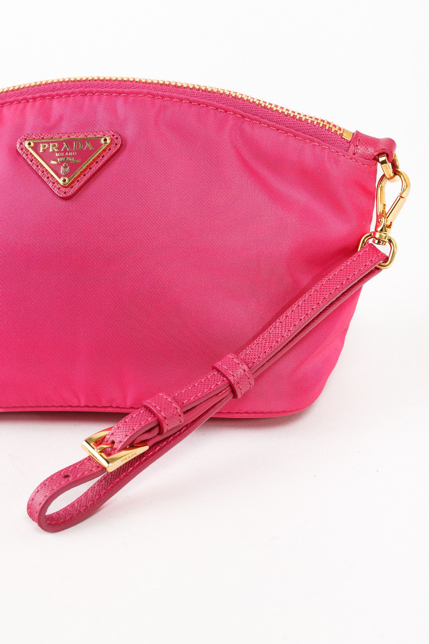 Prada Prada Vintage Fuchsia Pink Tessuto Nylon Wristlet Pouch Size ONE SIZE - 6 Thumbnail