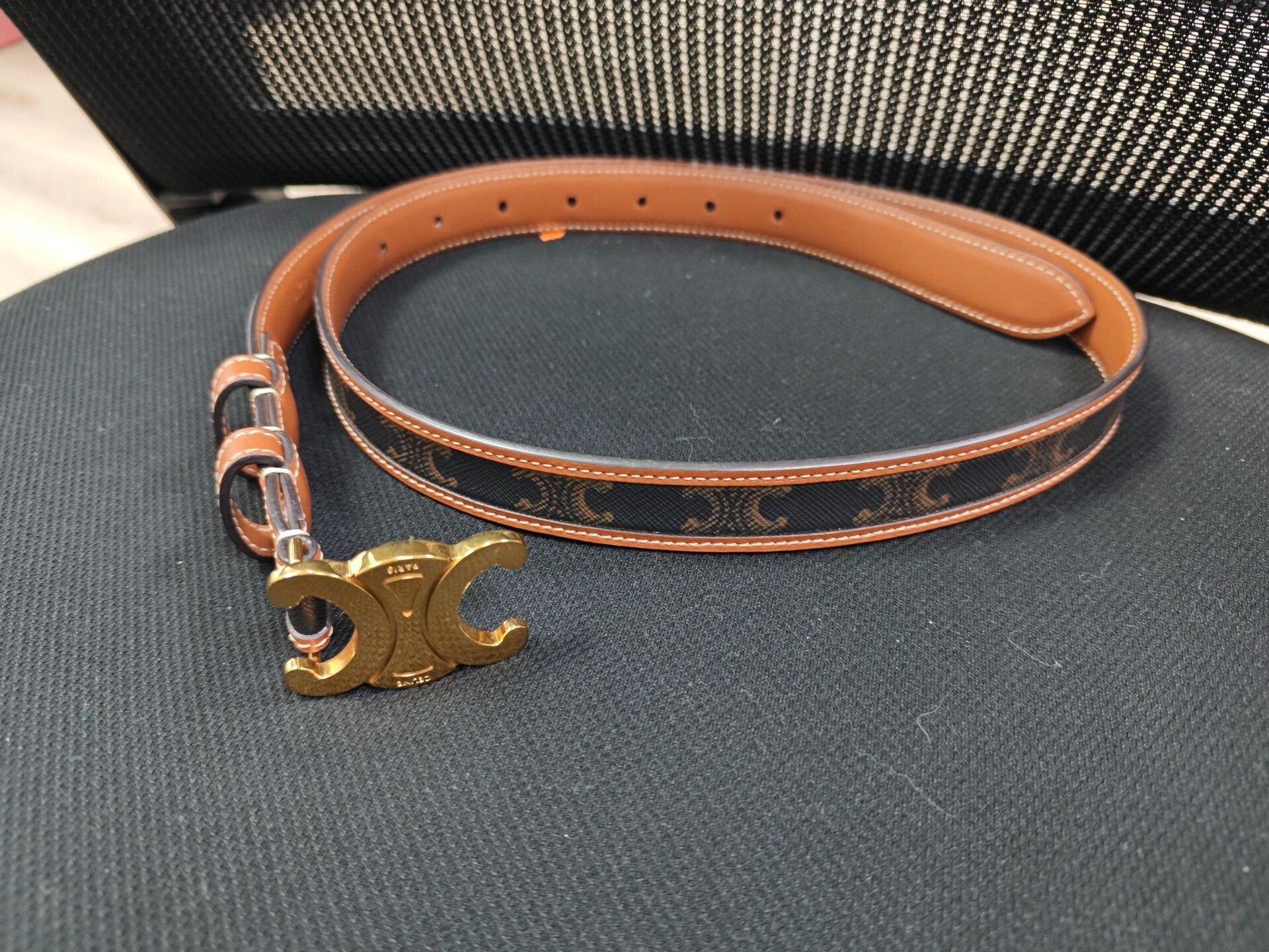Celine Celine Women's Brown Monogram Belt Size ONE SIZE - 1 Thumbnail
