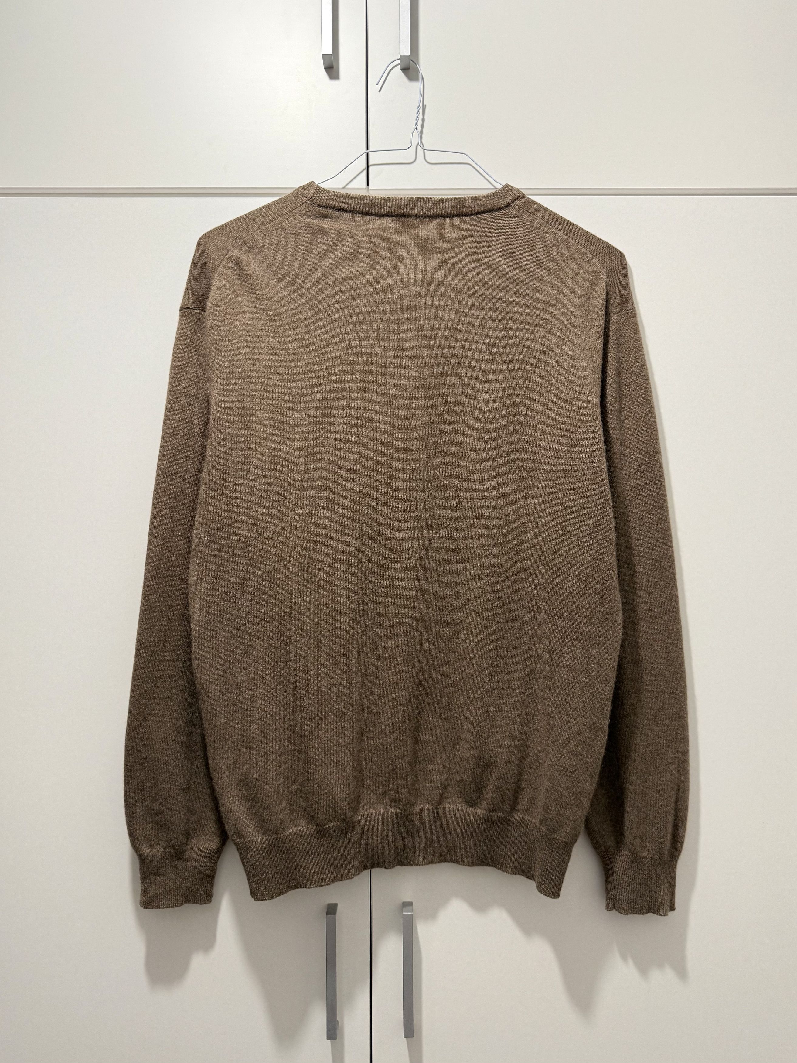 Autumn Cashmere Men's Pure Cashmere Brown Crew Neck Knit Sweater (M) Size US M / EU 48-50 / 2 - 3 Thumbnail