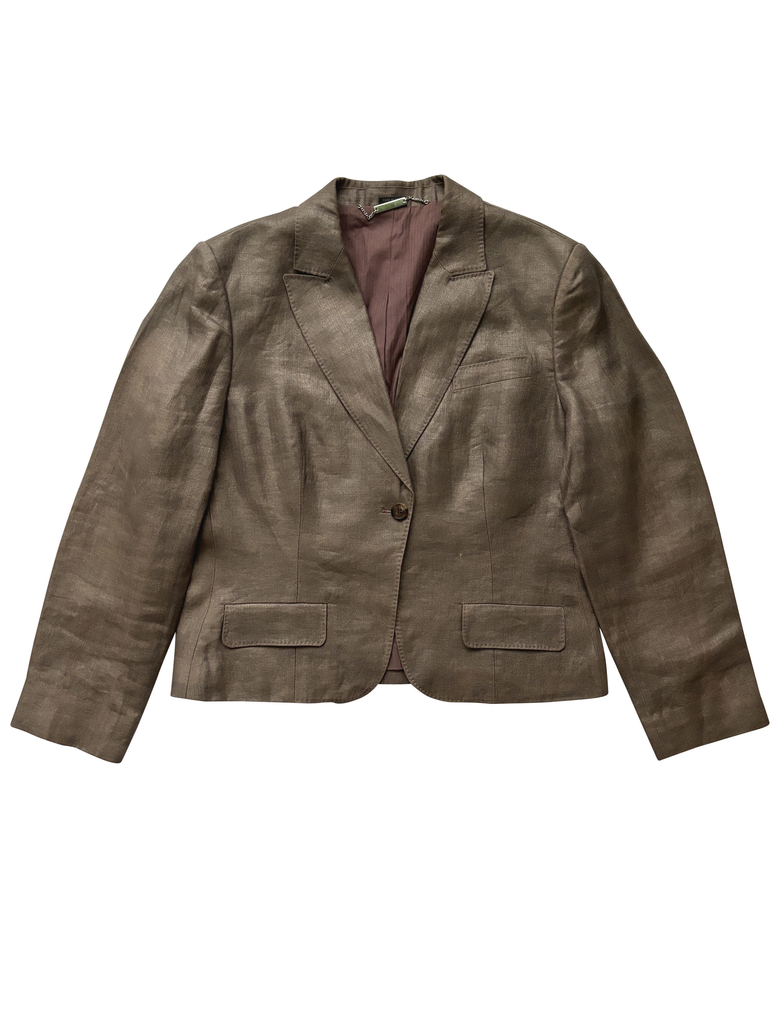 Alexander McQueen ⚡️QUICK SALE⚡️2004 Alexander McQueen Waxed Linen Blazer Size M / US 6-8 / IT 42-44 - 1 Thumbnail