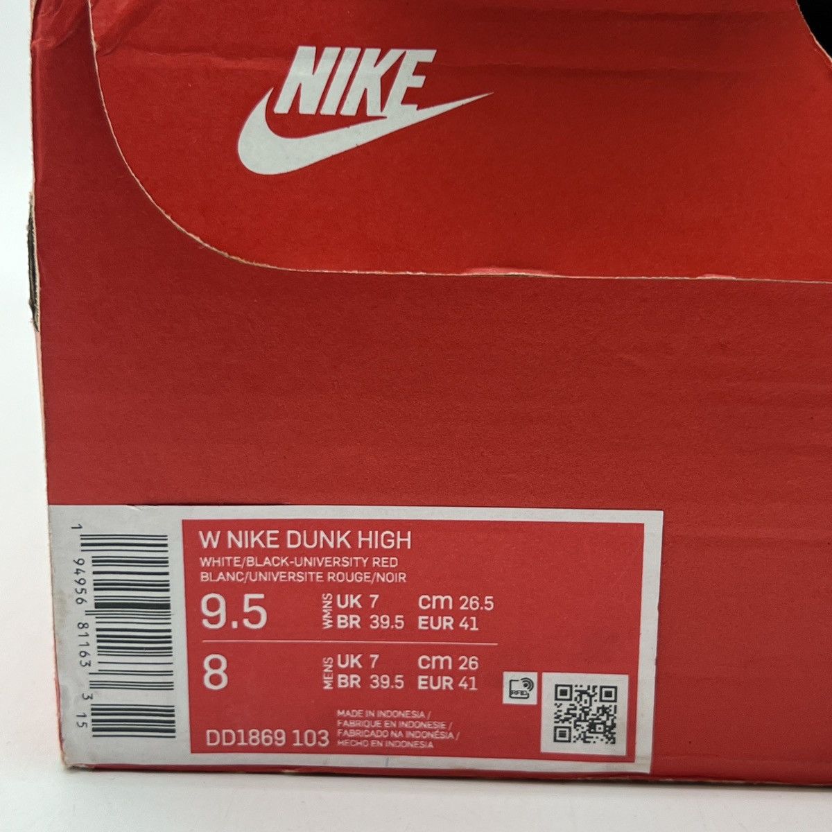 Nike Wmns Nike dunk high black white Size US 9.5 / EU 42-43 - 6 Thumbnail