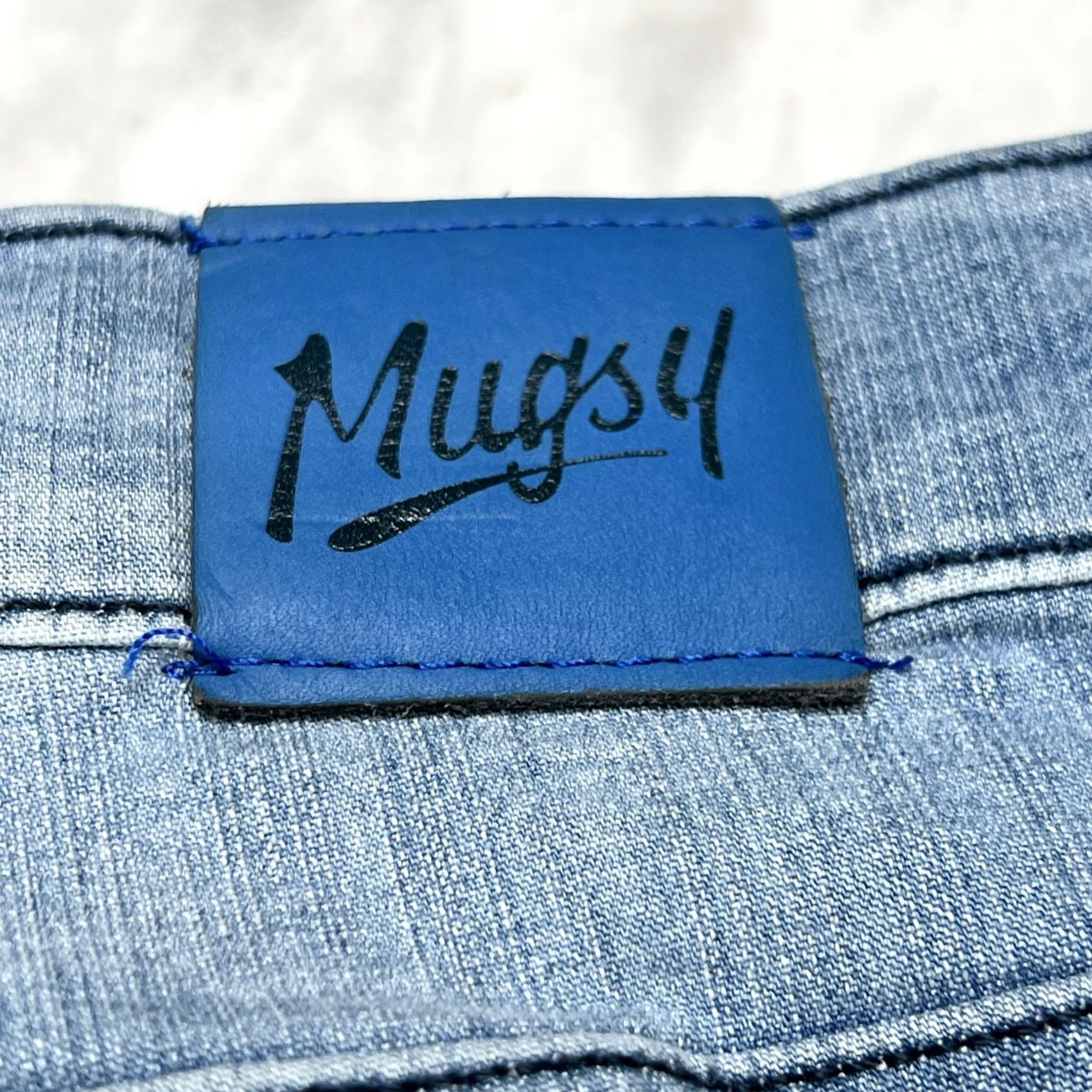 Vintage Mugsy Jeans Mens 38x36 Style FLX9CTL Faded Light Wash Straight 5-Pocket Denim City Preppy Size US 38 / EU 54 - 5 Thumbnail