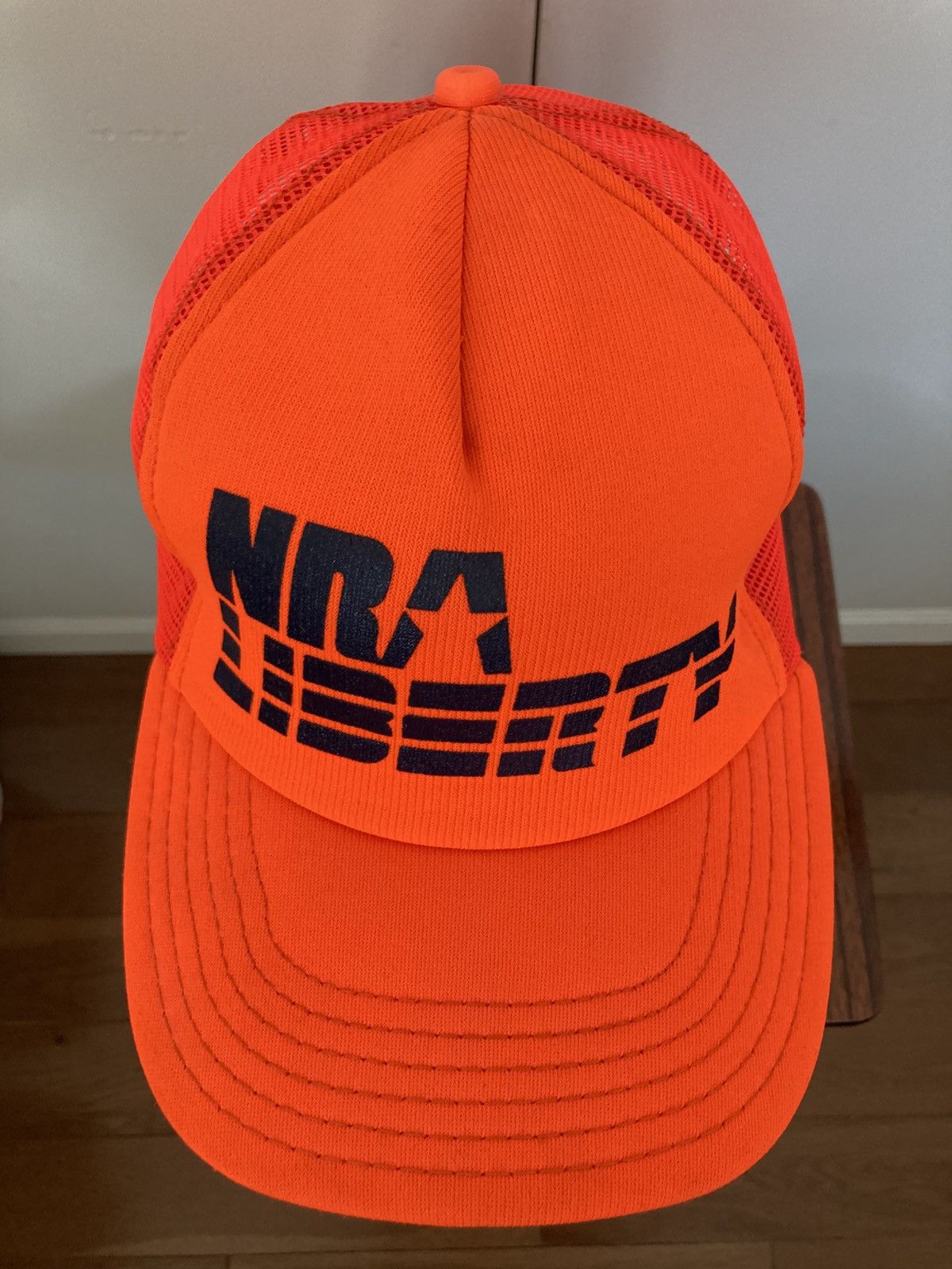 Vintage NRA LIBERTY SNAPBACK HAT CAP TRUCKER MESH NEON ORANGE HUNTER Size ONE SIZE - 5 Thumbnail