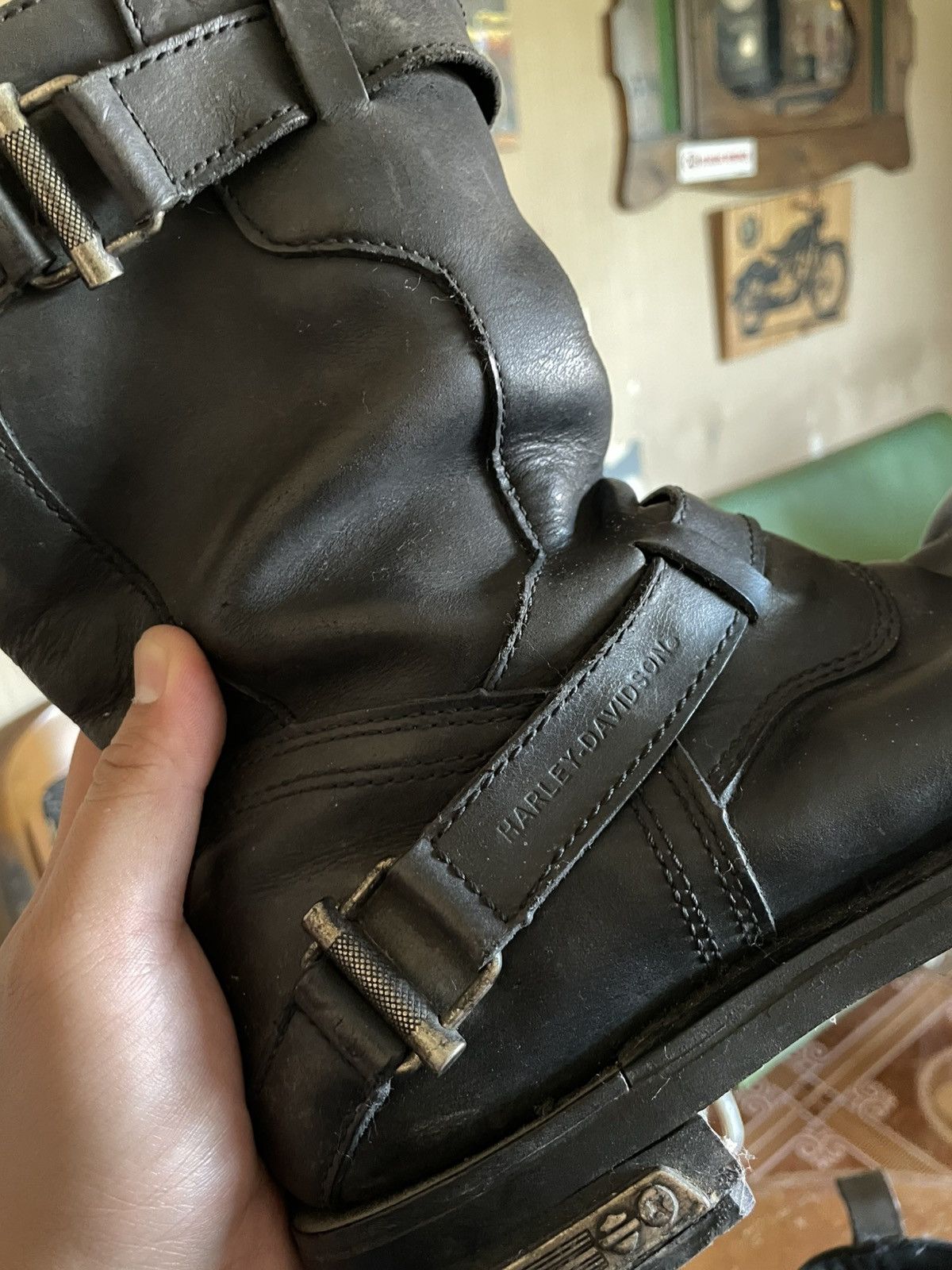Harley Davidson × Leather × Vintage Harley Davidson Leather Upper Balance motor cycles Size US 8 / EU 41 - 6 Thumbnail