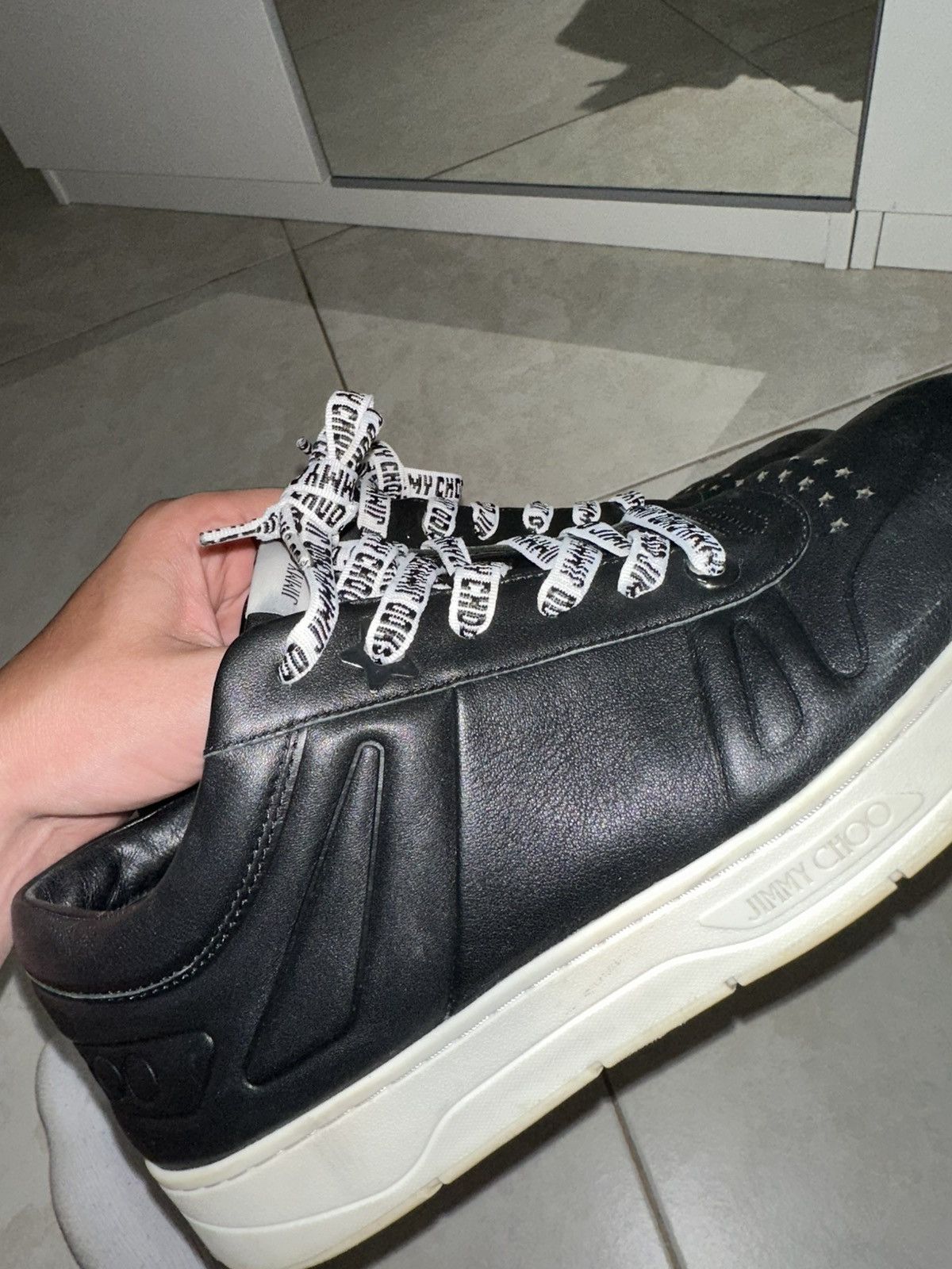Jimmy Choo Jimmy Choo black leather sneakers 42.5 Size US 9.5 / EU 42-43 - 4 Thumbnail
