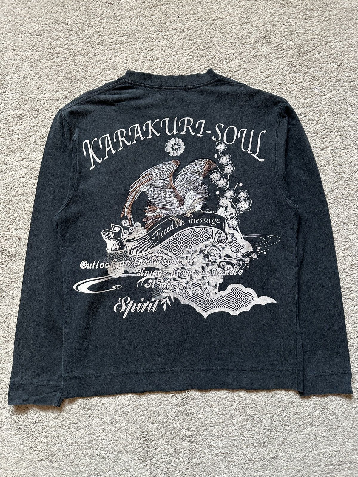 Karakuri Tamashii 1990s Vintage Karakuri Tamashi Soul Eagle Embroidered Tshirt Size US L / EU 52-54 / 3 - 4 Thumbnail