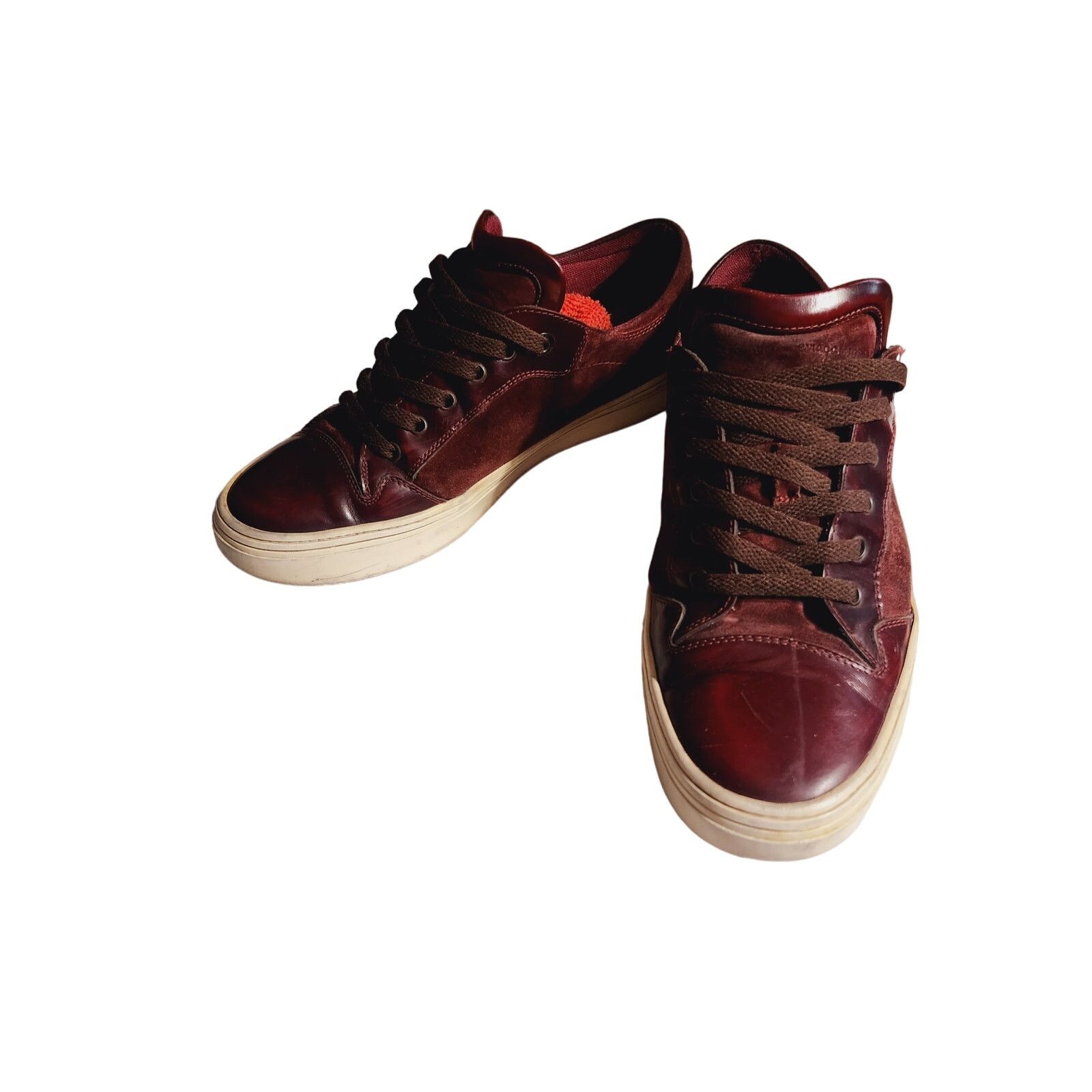 Salvatore Ferragamo Salvatore Ferragamo Sneakers Deep Burgundy Red Leather 12 US Size US 12 / EU 45 - 6 Thumbnail