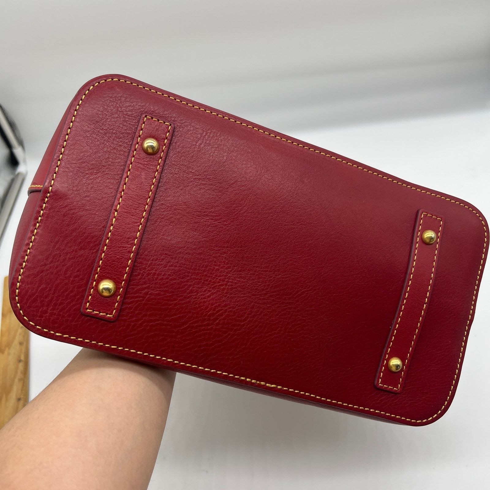 Dooney & Bourke Dooney & Bourke Florentine Leather Domed Purse Red Color Size ONE SIZE - 13 Thumbnail